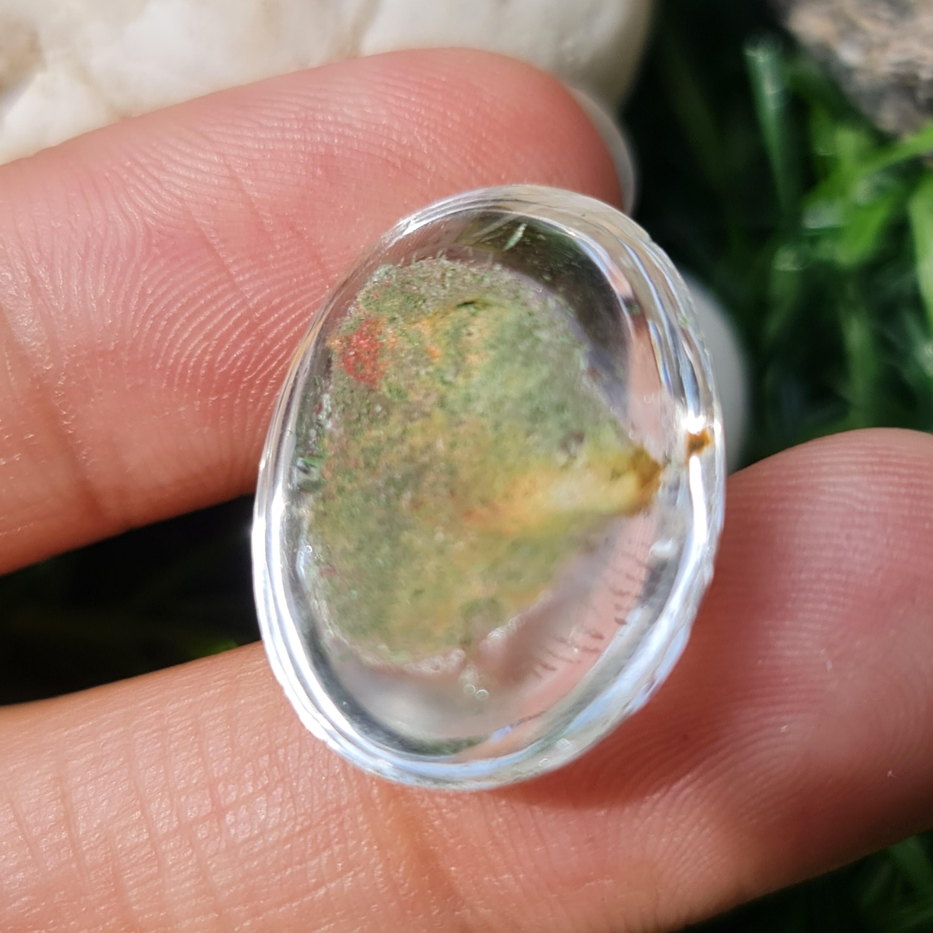 โป่งข่าม ควอตซ์ Rutilated Quartz 23.85 กะรัต Cts. พลอยแท้ อัญมณีมงคลประจําวันเกิด เครื่องประดับพลอย