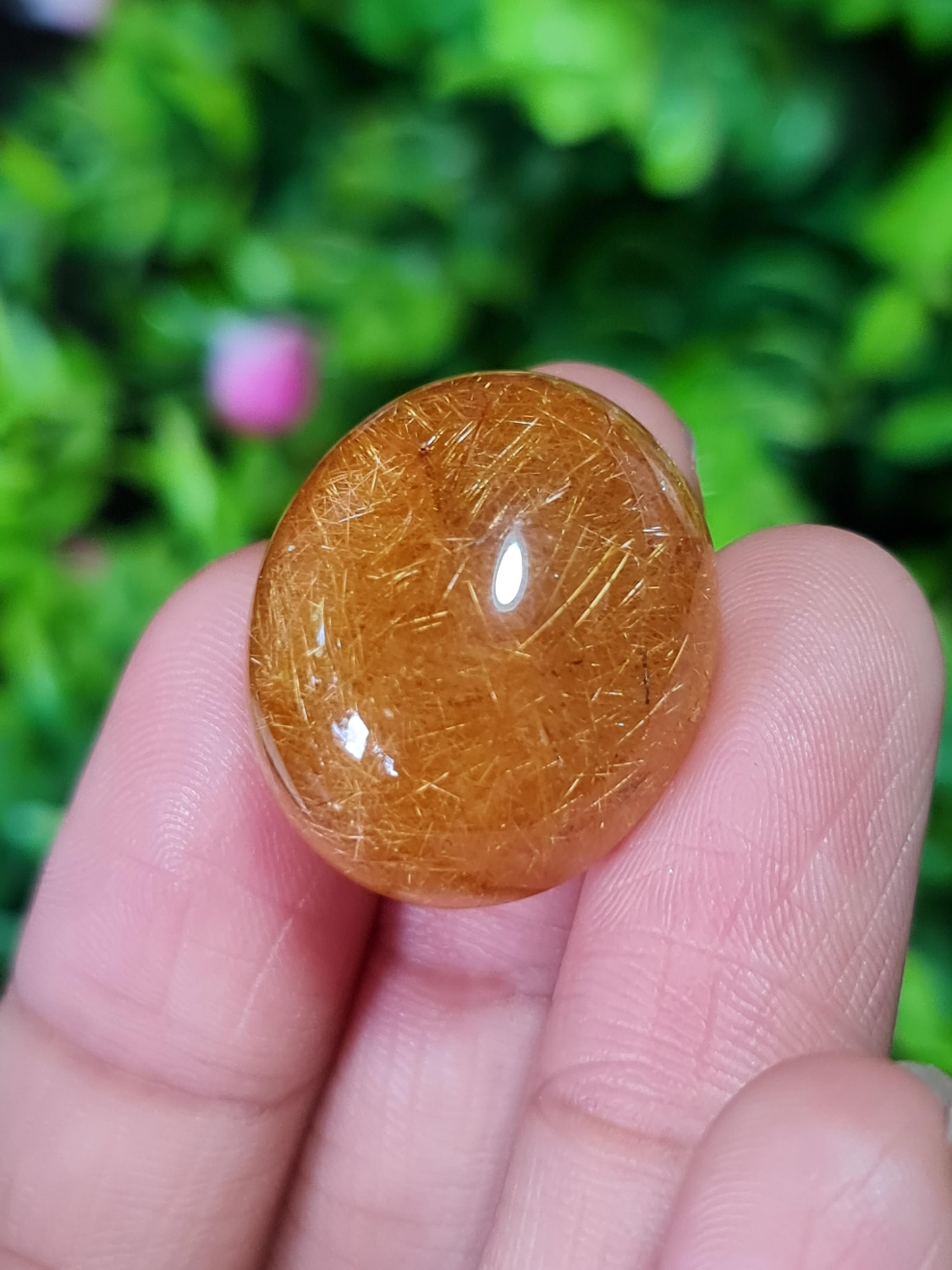 ไหมทอง ควอตซ์ Golden Rutilated Quartz 36.82 กะรัต Cts.พลอยแท้ อัญมณีมงคลประจําวันเกิด เครื่องประดับพลอย