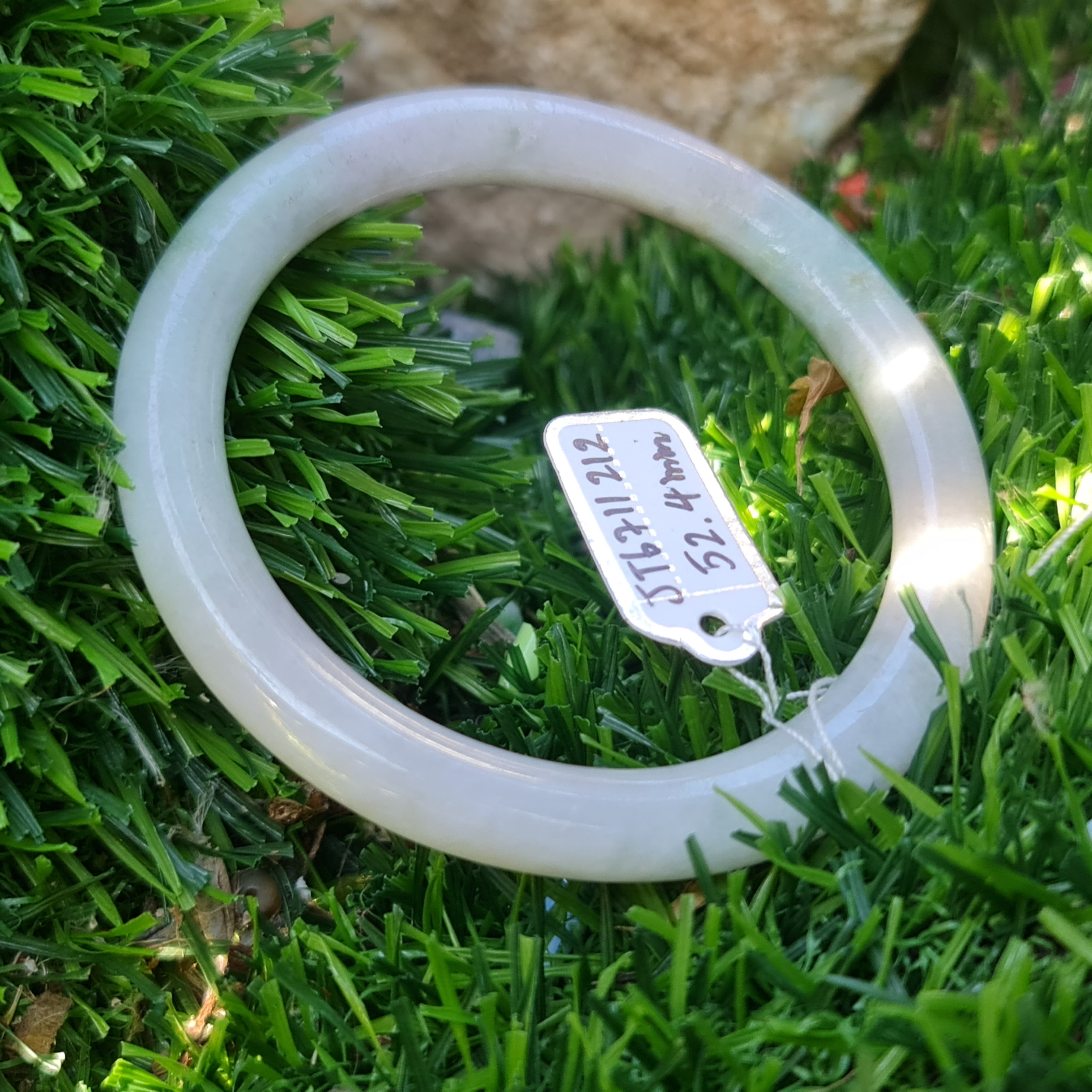 JT6711212 หยก พม่า แท้ Jade กำไลหยก 52.4 มม. (Jadeite bracelet) พม่า (Myanmar)