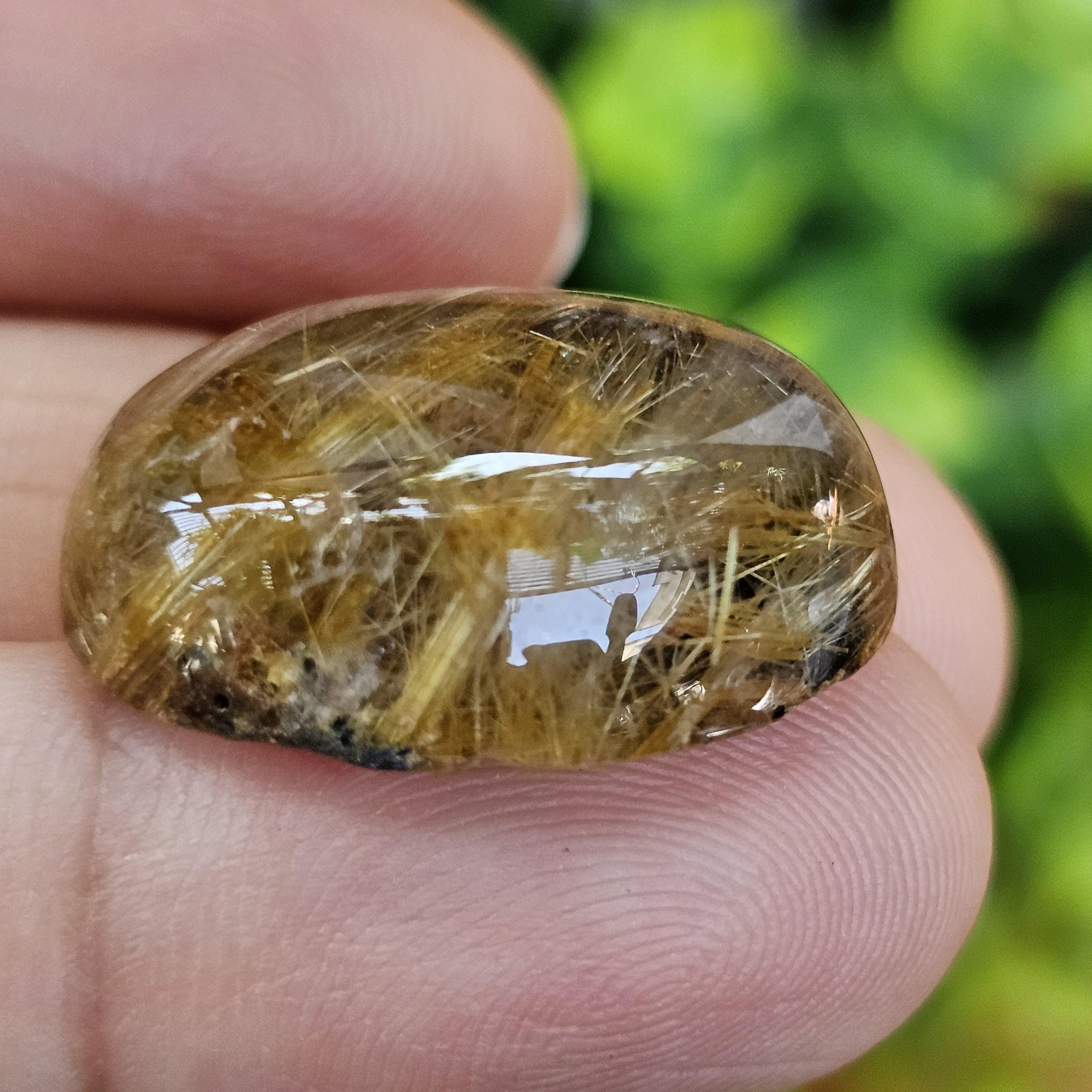 ไหมทอง ควอตซ์ Golden Rutilated Quartz 27.54 กะรัต Cts.พลอยแท้ อัญมณีมงคลประจําวันเกิด เครื่องประดับพลอย