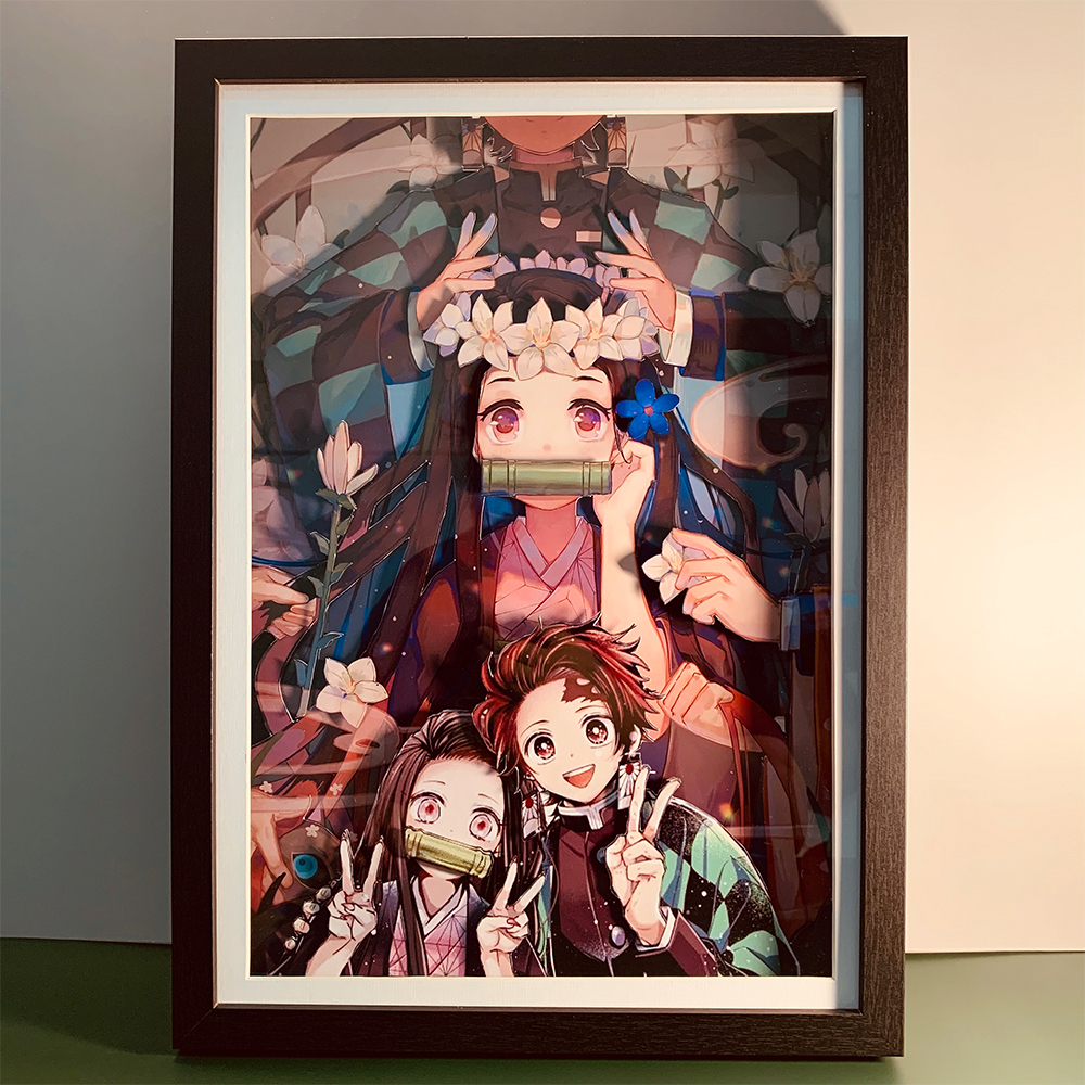 (PRE-ORDER) กรอบรูปพร้อมภาพ 3D เลเยอร์ Demon Slayer Kimetsu no Yaiba