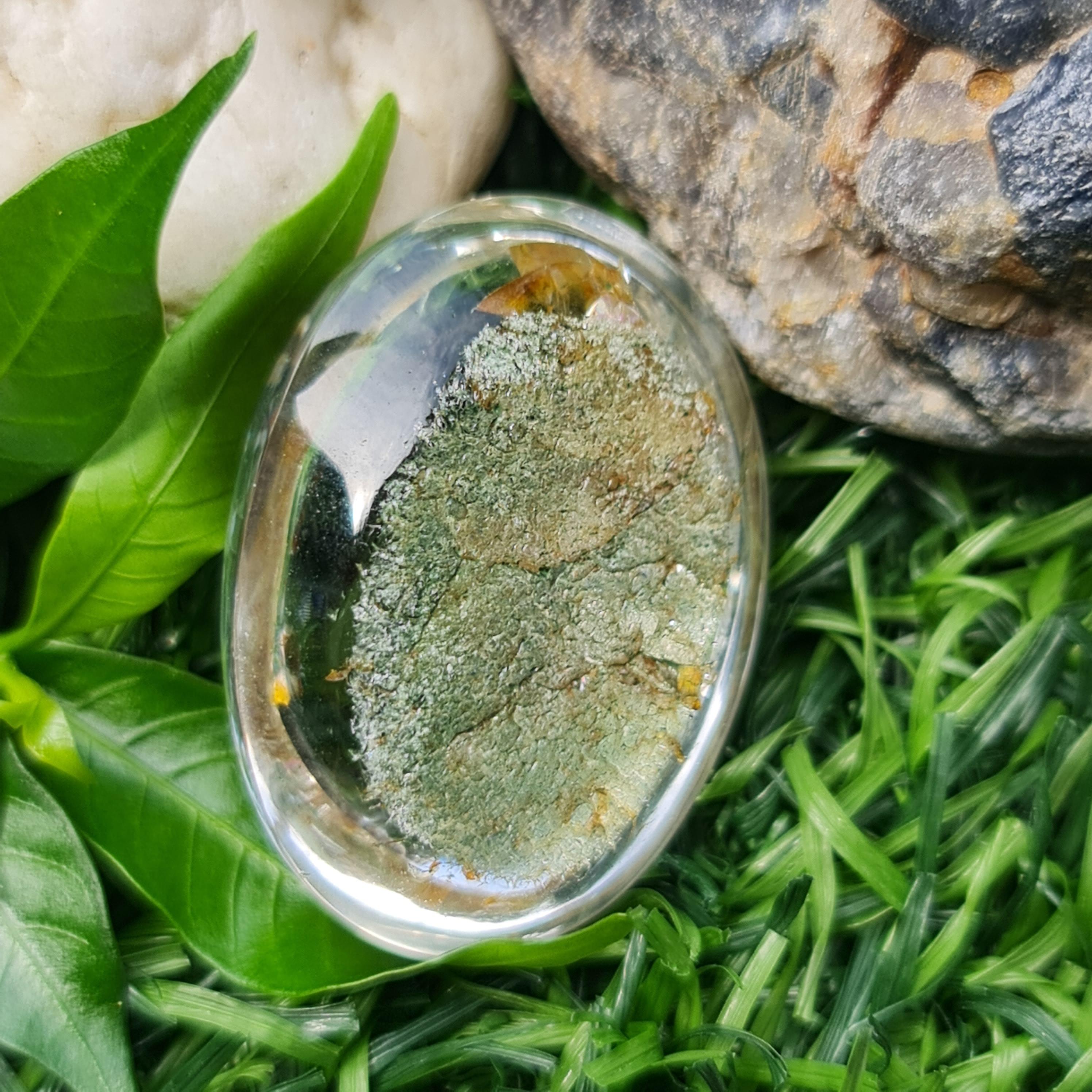 โป่งข่าม ควอตซ์ Rutilated Quartz 103.05 กะรัต Cts. พลอยแท้ อัญมณีมงคลประจําวันเกิด เครื่องประดับพลอย