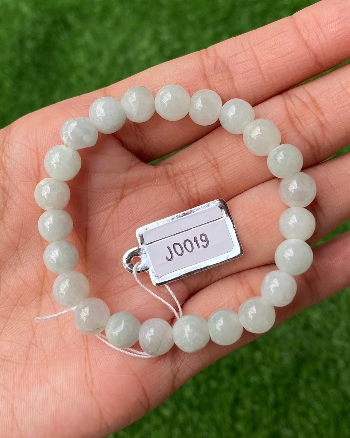 J0045 หยก พม่า แท้ Jade กำไล ประคำหยก (Jadeite Beads Bracelet) พม่า (Myanmar)