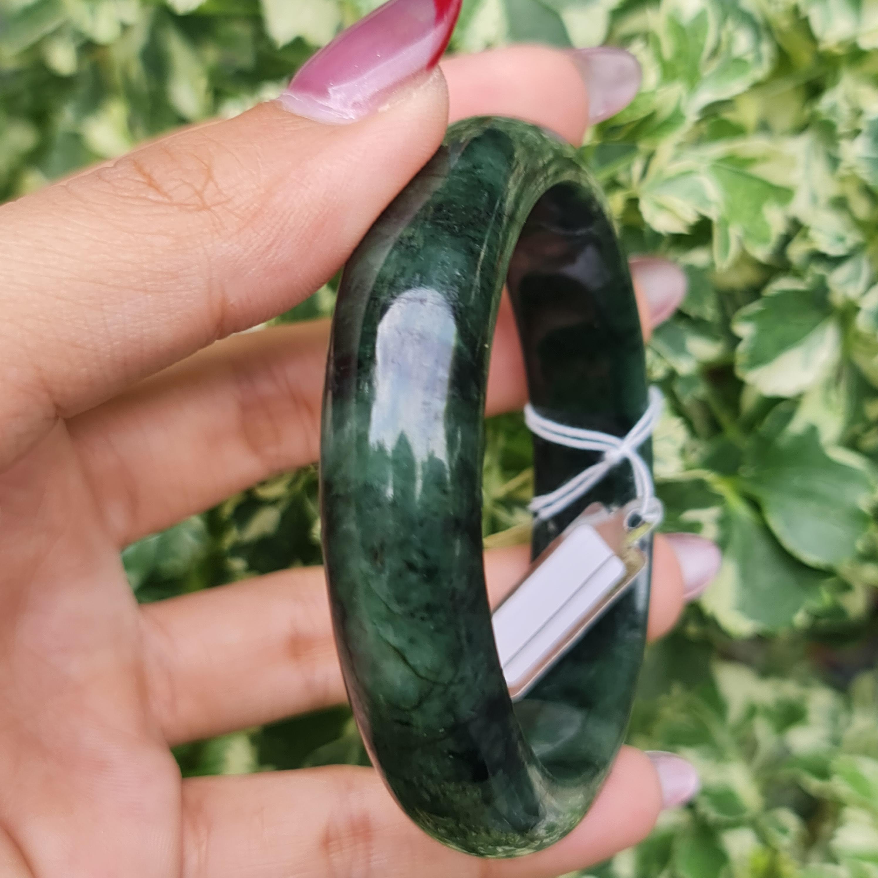 JB6804043 หยก พม่า แท้ Jade กำไลหยก 57.2 มม. (Jadeite bracelet) พม่า (Myanmar)