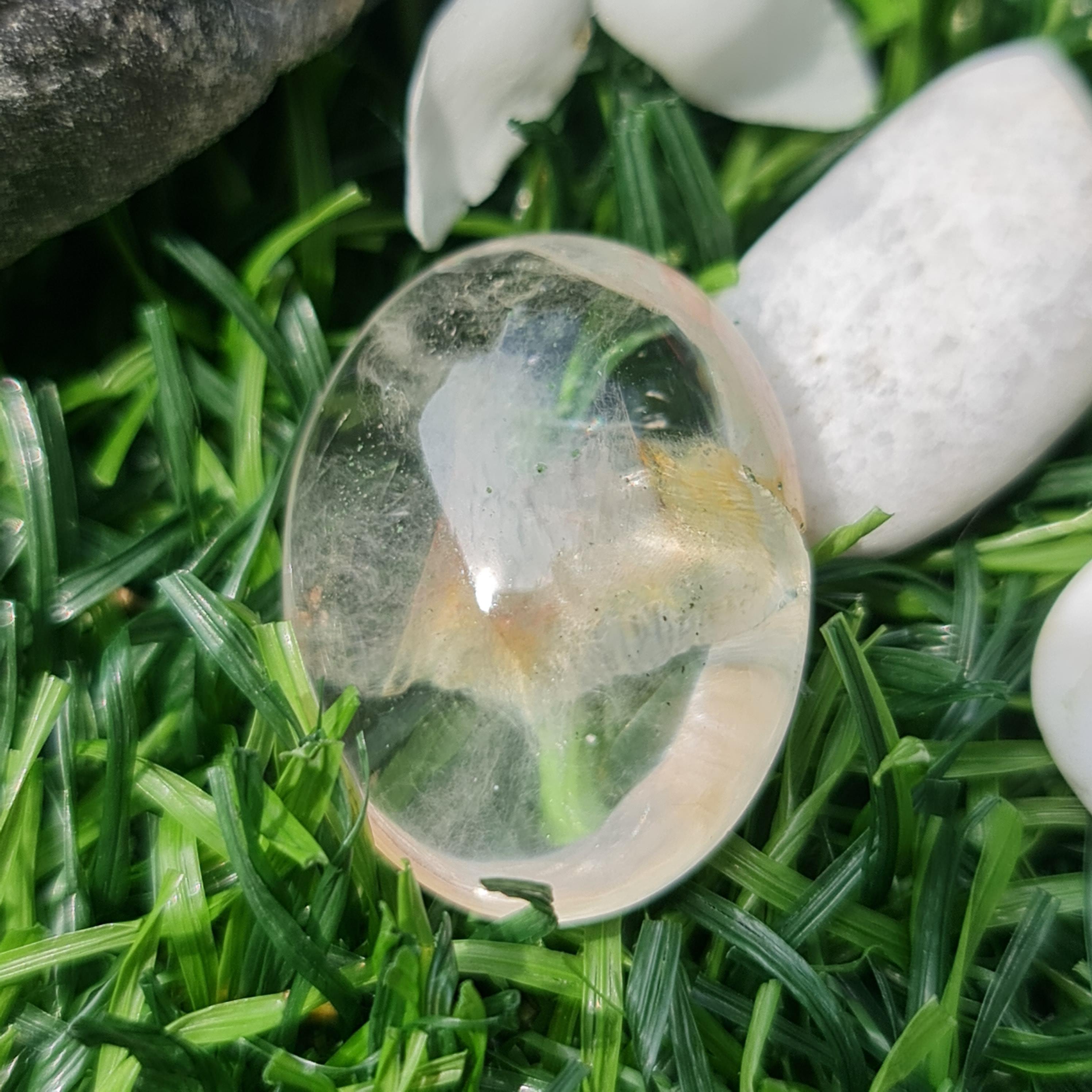 โป่งข่าม ควอตซ์ Rutilated Quartz 29.57 กะรัต Cts. พลอยแท้ อัญมณีมงคลประจําวันเกิด เครื่องประดับพลอย