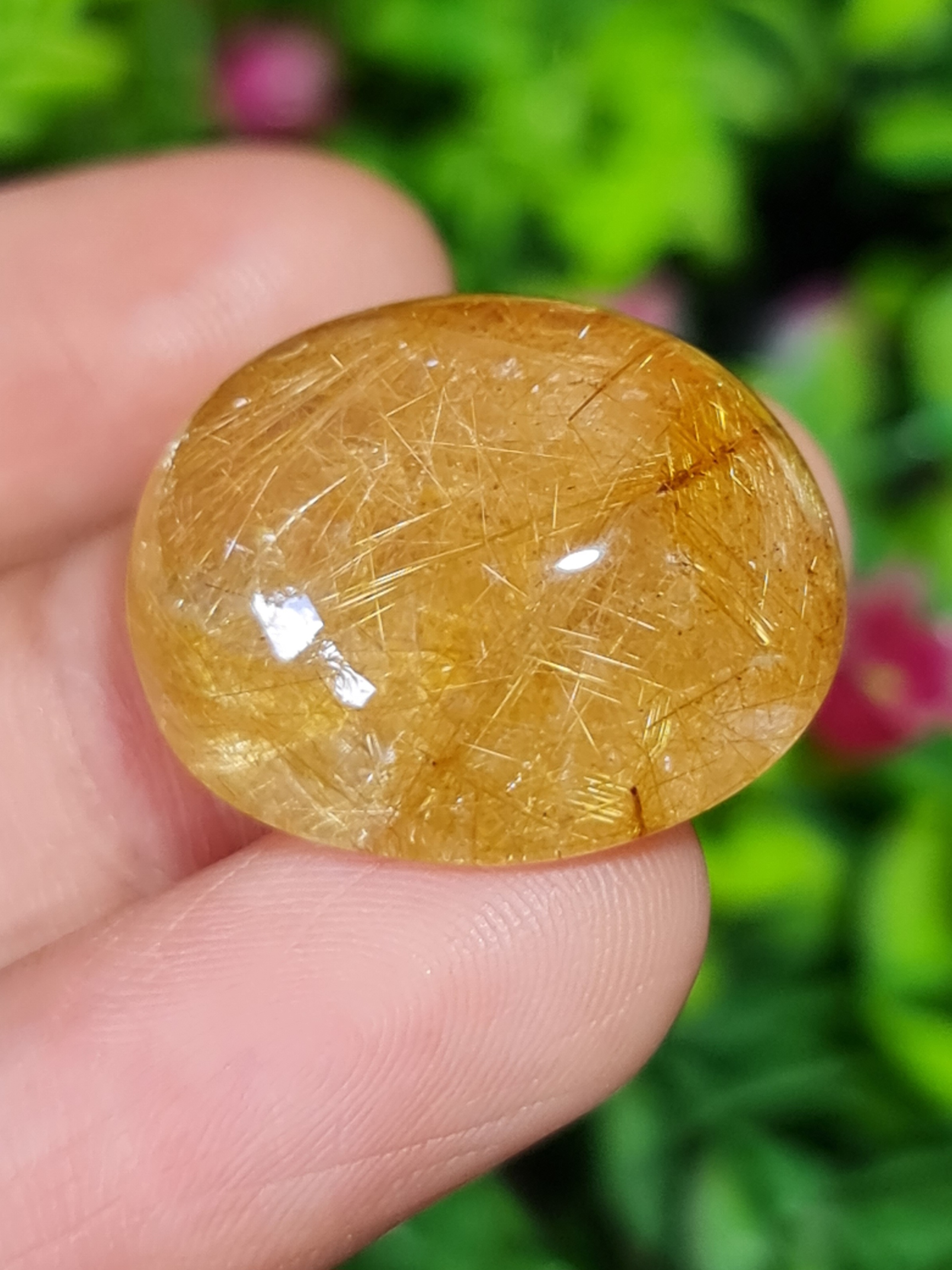 ไหมทอง ควอตซ์ Golden Rutilated Quartz 41.11 กะรัต Cts.พลอยแท้ อัญมณีมงคลประจําวันเกิด เครื่องประดับพลอย