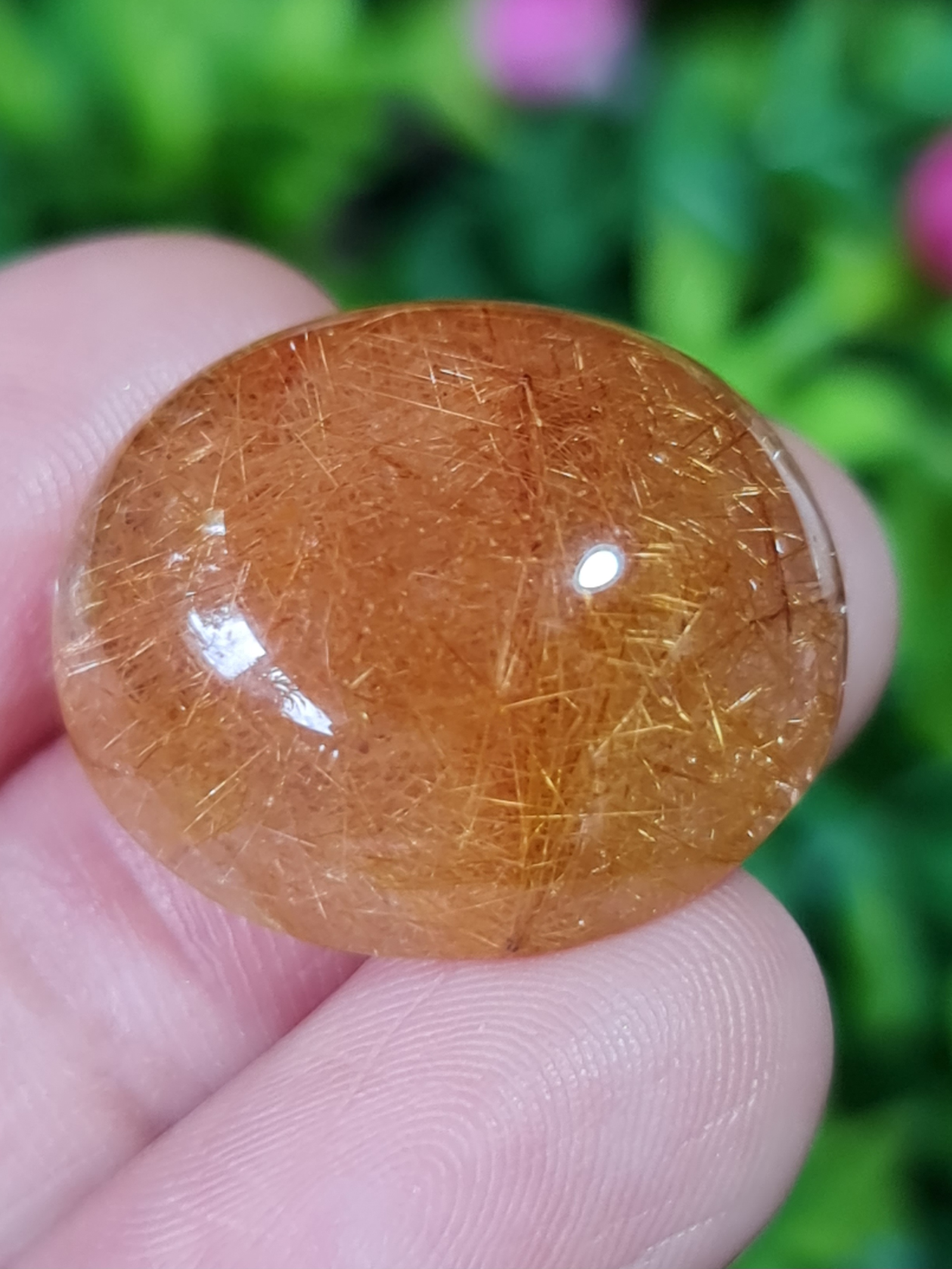 ไหมทอง ควอตซ์ Golden Rutilated Quartz 34.84 กะรัต Cts.พลอยแท้ อัญมณีมงคลประจําวันเกิด เครื่องประดับพลอย