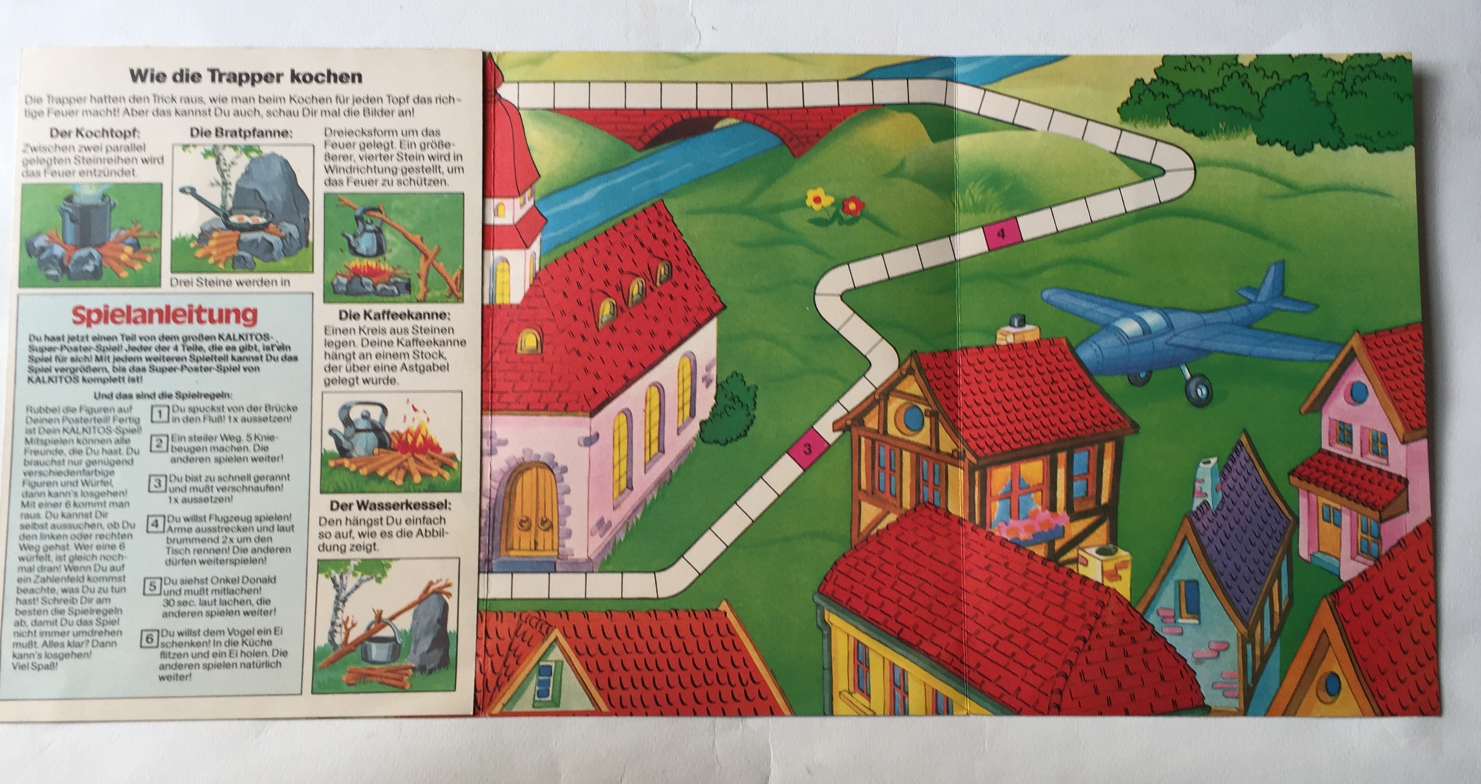 หนังสือภาพการ์ตูน ฉบับภาษาเยอรมัน,KALKITOS Rubbel-Bilder-Spiele Poster-Teil Nr.4 Mit lustigem Wurfelspiel,made in Italy