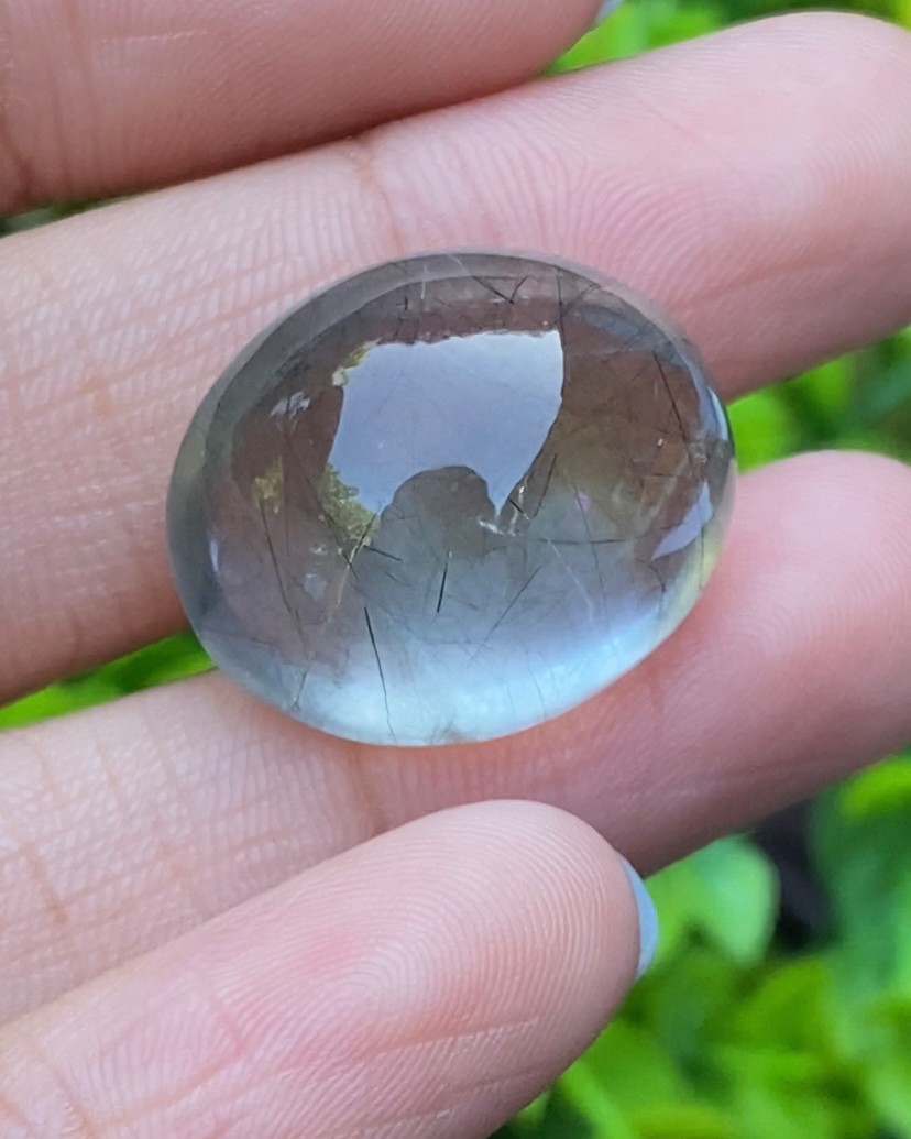 โป่งข่าม ควอตซ์ Rutilated Quartz 33.15 กะรัต Cts. พลอยแท้ อัญมณีมงคลประจําวันเกิด เครื่องประดับพลอย