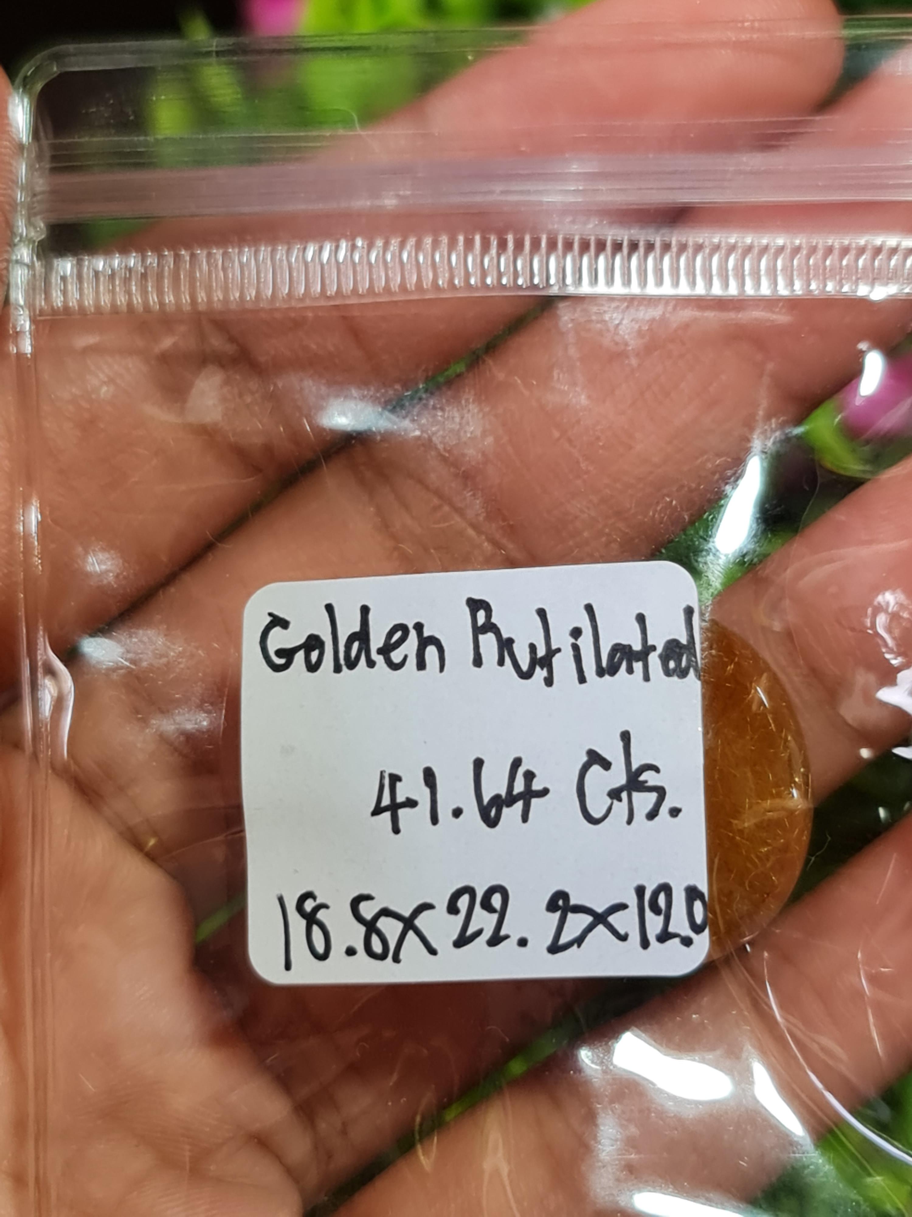 ไหมทอง ควอตซ์ Golden Rutilated Quartz 41.64 กะรัต Cts.พลอยแท้ อัญมณีมงคลประจําวันเกิด เครื่องประดับพลอย