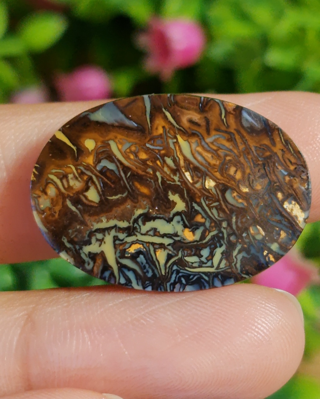 พลอย โบลเดอร์ โอปอล ออสเตรเลีย Australian Boulder Opal 26.9 กะรัต (Cts.) พลอยแท้ อัญมณีมงคลประจําวันเกิด เครื่องประดับพลอย
