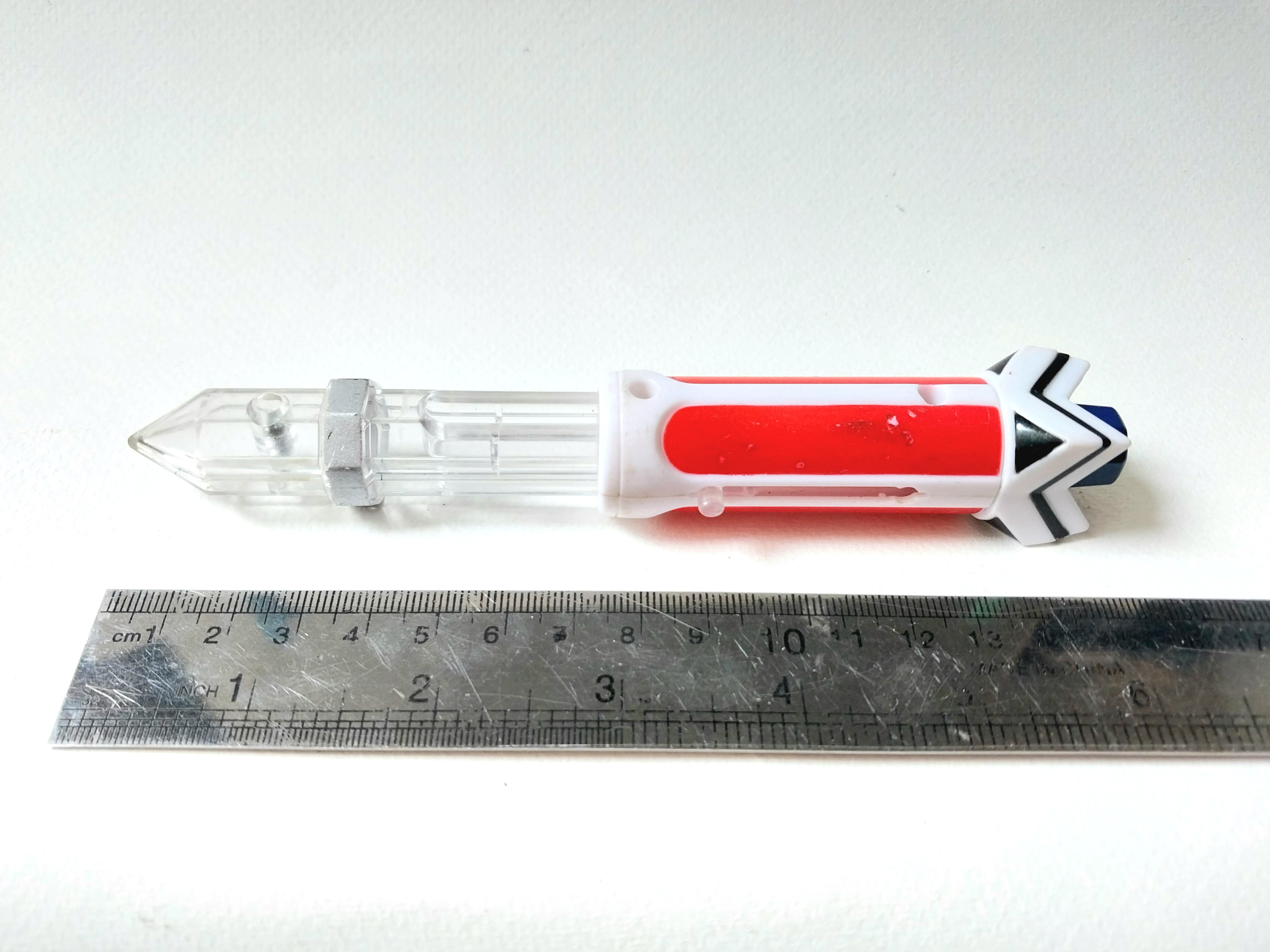 มีหลายภาพ,แคนดี้ทอย อุปกรณ์แปลงร่างอุลตร้าแมนเอทตี้ (อุลตร้าแมน80) ไบรท์สติ๊ก **ไม่มีระบบไฟ,ไม่มีแสง ไม่มีเสียง กดปุ่มเลื่อนแท่งใสให้ยืดออกมาได้ตามภาพ-มีรอยบ้าง