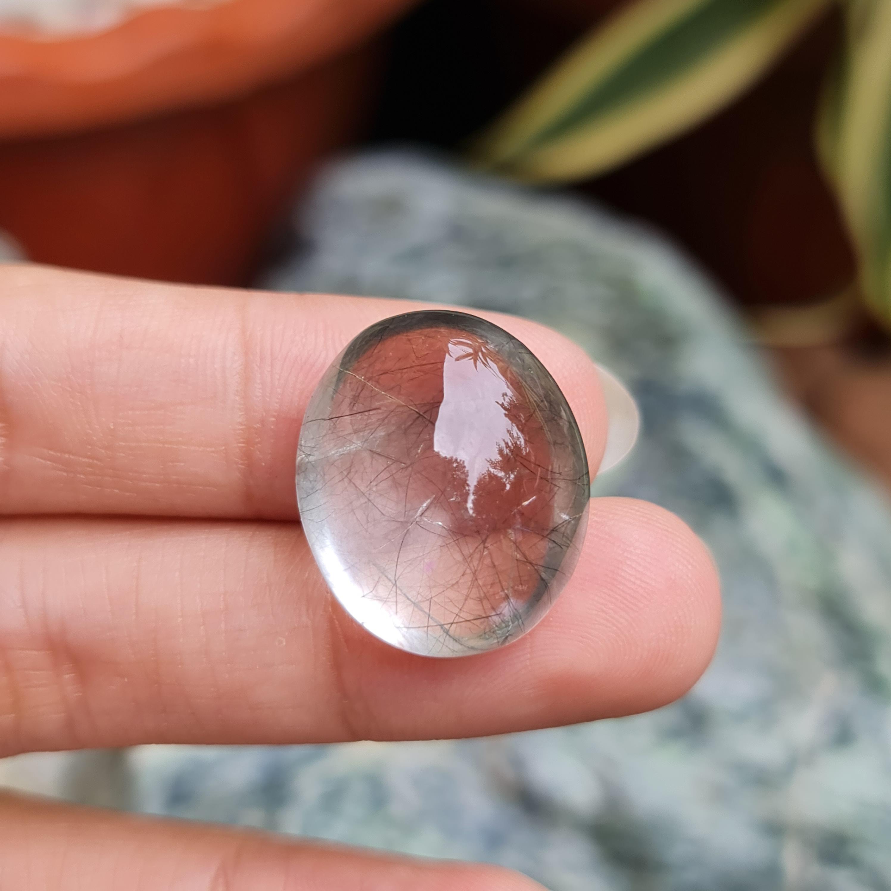 โป่งข่าม ควอตซ์ Rutilated Quartz 33.15 กะรัต Cts. พลอยแท้ อัญมณีมงคลประจําวันเกิด เครื่องประดับพลอย