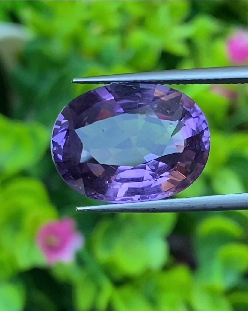 พลอย อเมทิส Amethyst 11.43 กะรัต (Cts.) พลอยแท้ อัญมณีมงคลประจําวันเกิด เครื่องประดับพลอย