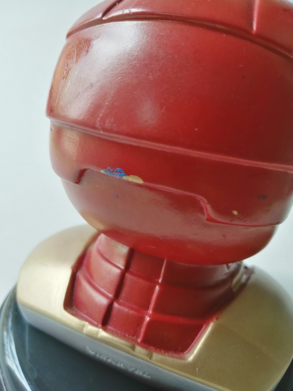 ฝาท็อปเปอร์** ตำหนิ ตามภาพ ด้านหลังมีรอยเปื้อนสี หัว ไออ้อนแมน, ไอร่อนแมน Ironman, glass topper fromMovie, สภาพสะสม เก่าเก็บ