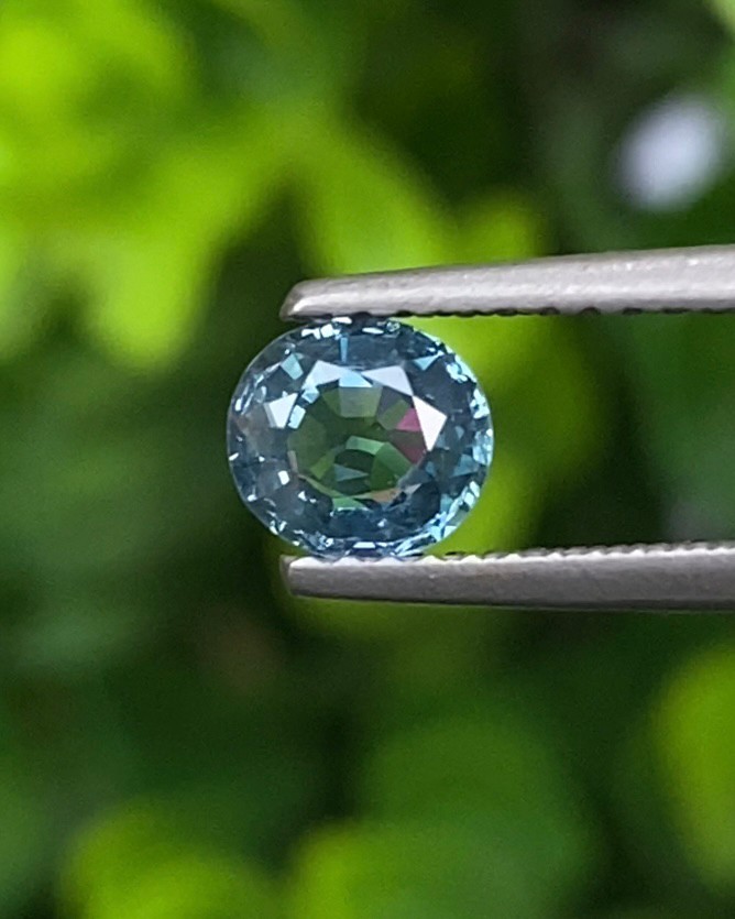 พลอย ไพลิน blue sapphire 0.67 กะรัต (Cts.) พลอยแท้ อัญมณีมงคลประจําวันเกิด เครื่องประดับพลอย