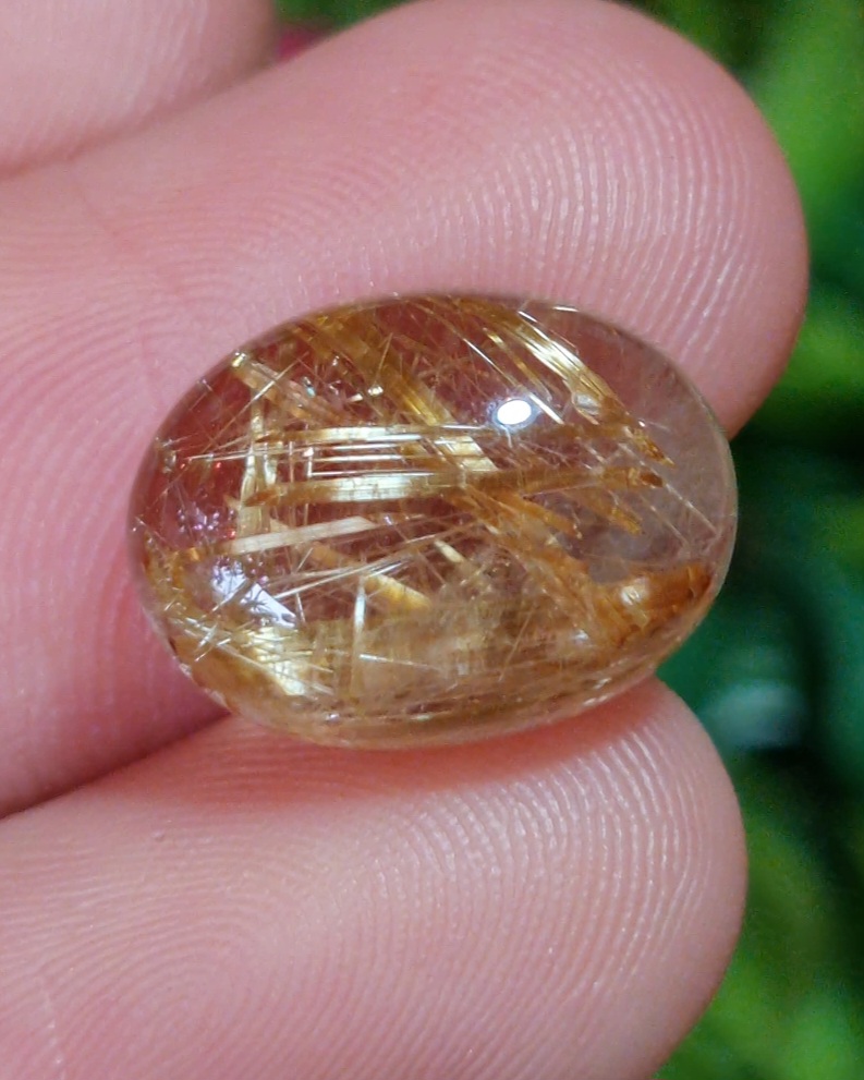 ไหมทอง ควอตซ์ Golden Rutilated Quartz 8.00 กะรัต Cts. พลอยแท้ อัญมณีมงคลประจําวันเกิด เครื่องประดับพลอย