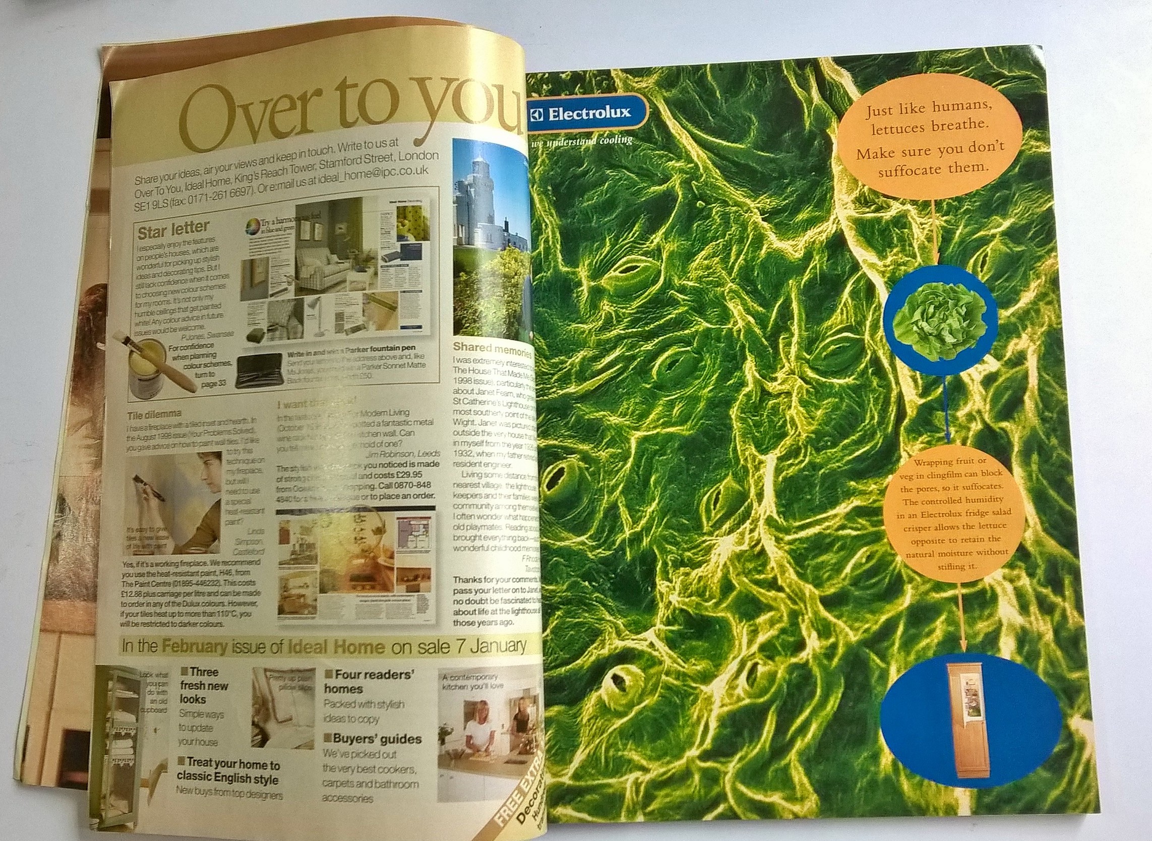 ขายนิตยสารเก่า บ้านและตกแต่ง IDEAL HOME January 1999,committed to excellence since 1920,275 decorating ideas you'll really love,fresh new loooks for kitchens,living rooms,storages, 4 readers'homes packed with ideas,choose the best fridge and fre
