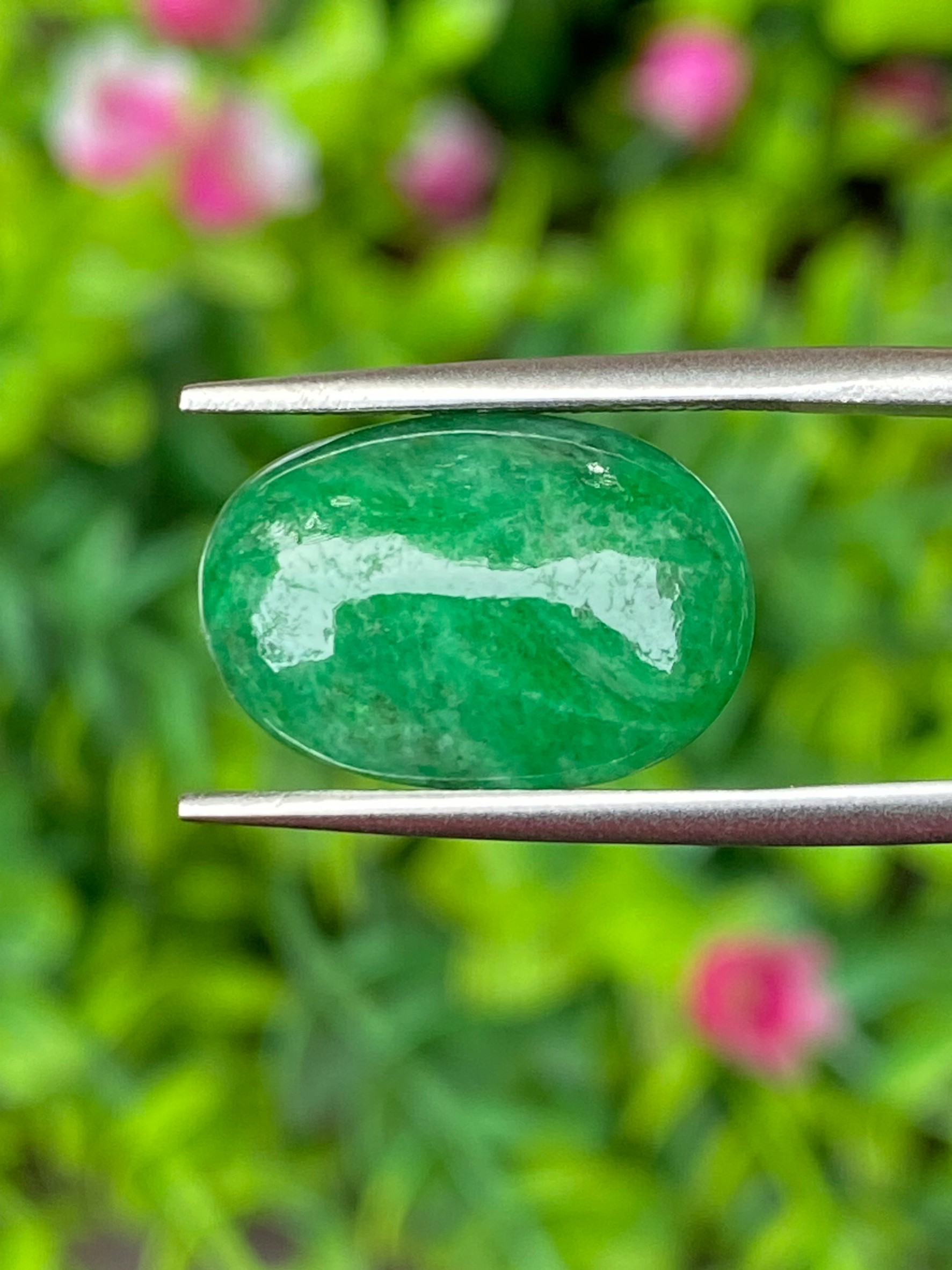 หยกพม่าเจียรนัย (Burmese jade ) 7.12 กะรัต หยกแท้ อัญมณีมงคลประจําวันเกิด เครื่องประดับหยก