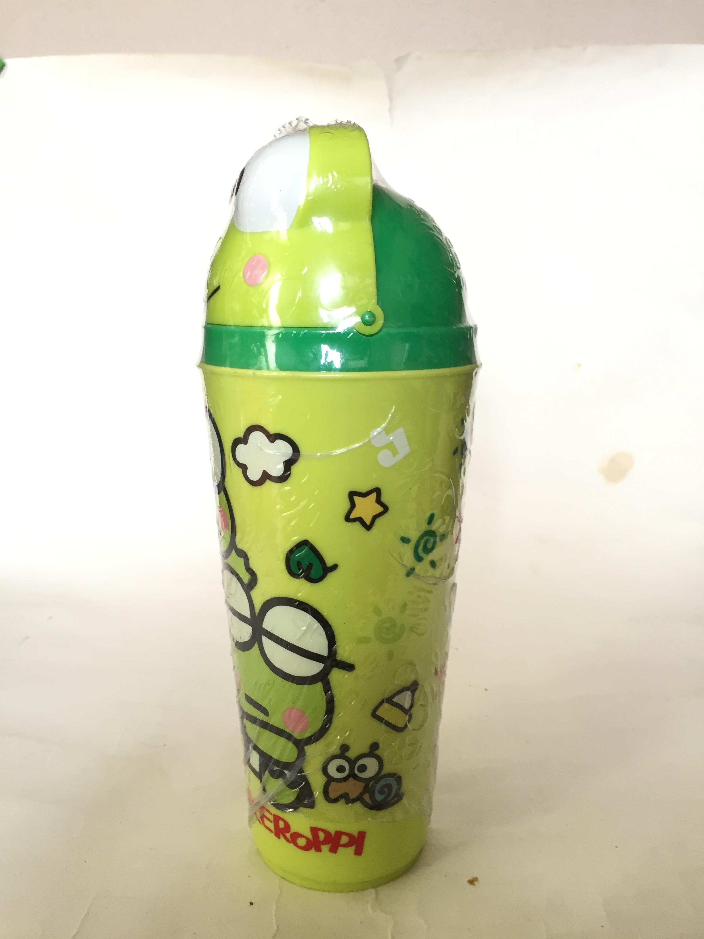 มีหลายภาพ,แก้วน้ำ ลาย กบเคโระ ของแท้ ซานริโอ้ **ซีลห่อมีรอยชำรุดตามภาพ