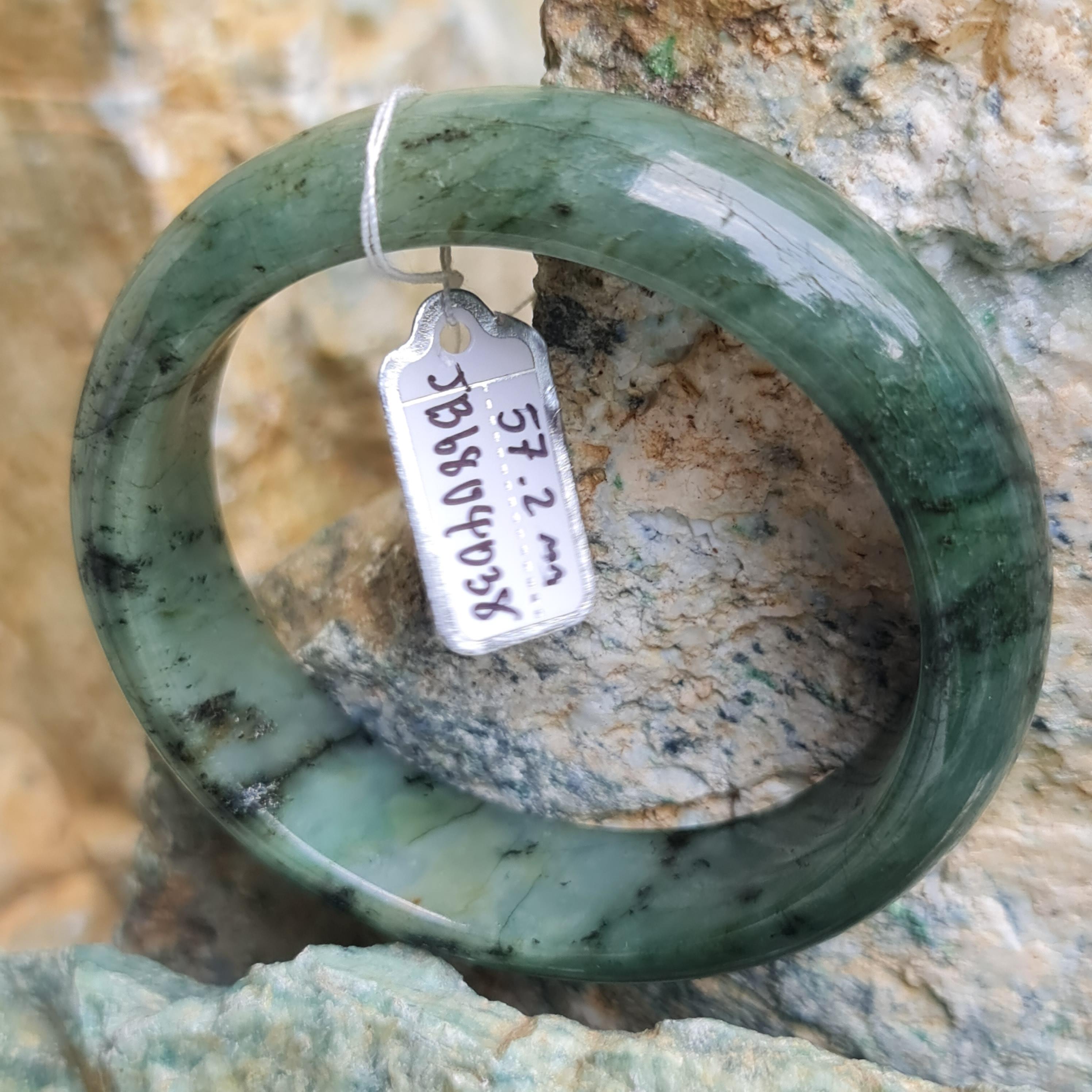 JB6804038 หยก พม่า แท้ Jade กำไลหยก 57.2 มม. (Jadeite bracelet) พม่า (Myanmar)