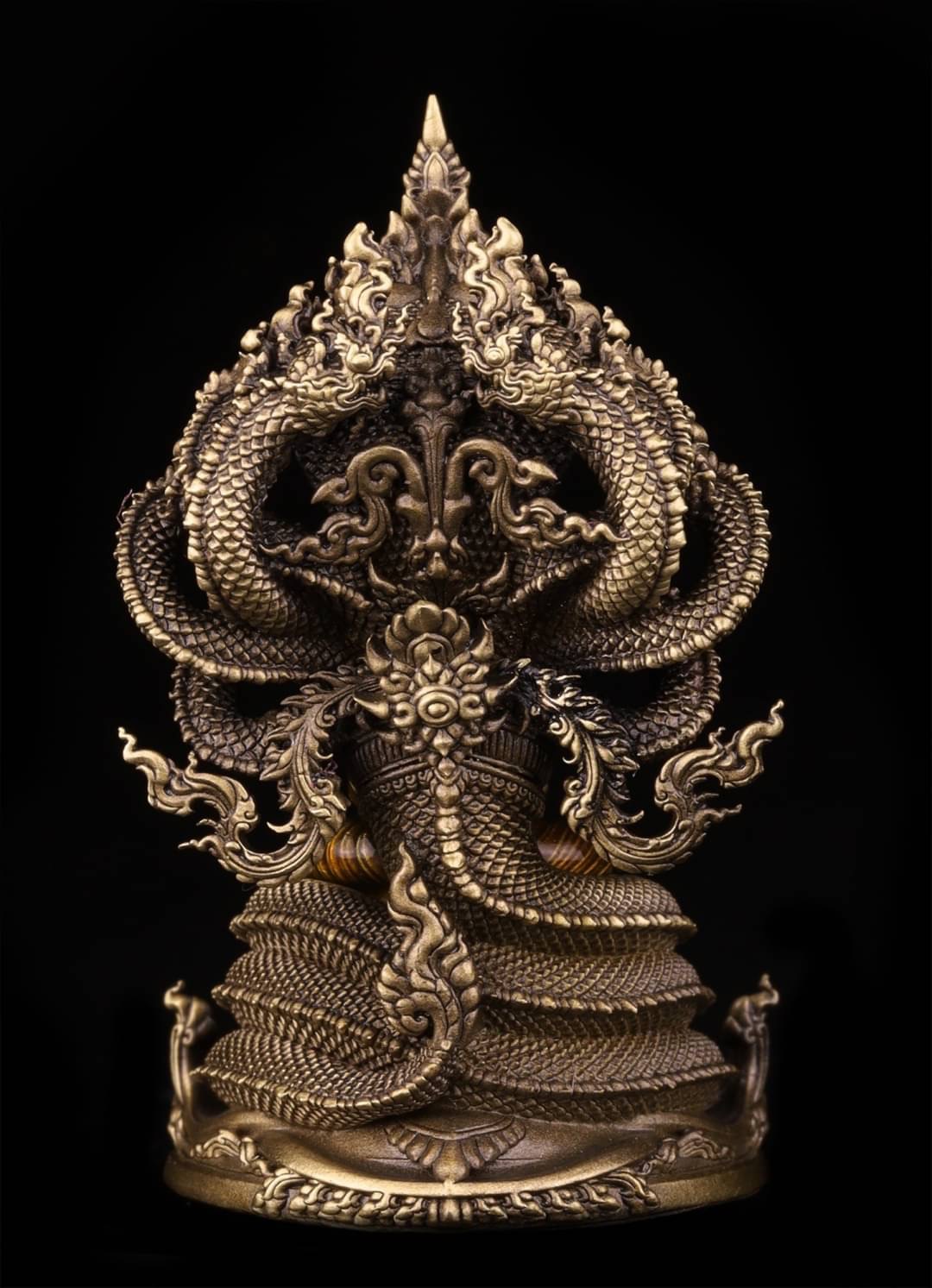 พระพุทธศรีเทวานาคราช รหัส 1.16 เนื้อสัมฤทธิ์เหลืองรมซาติน ลงยาจีวร