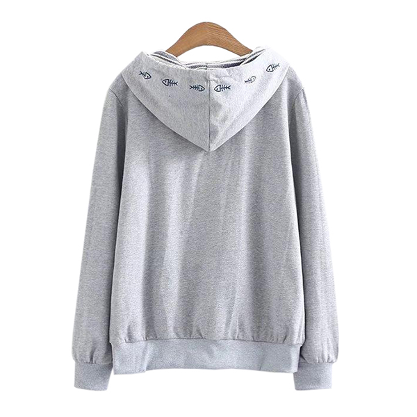 เสือแจ็คเก็ตกันหนาว มีฮู้ด ปักลายวินเทจ (12110LM)