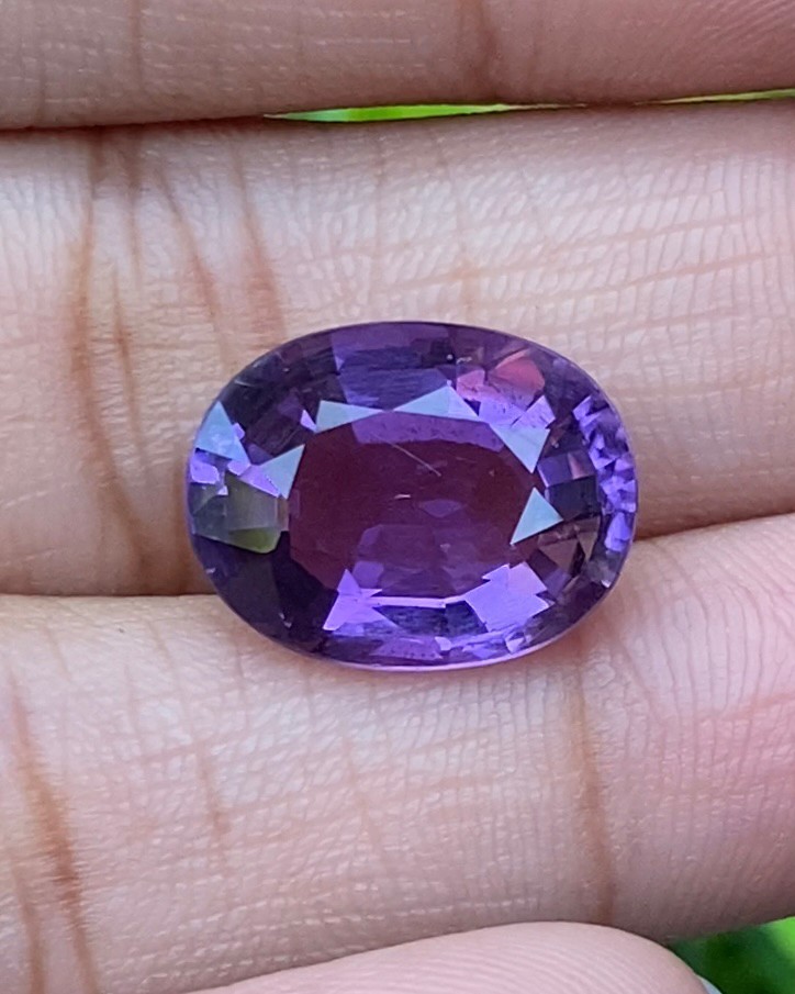 พลอย อเมทิส Amethyst 8.12 กะรัต (Cts.) พลอยแท้ อัญมณีมงคลประจําวันเกิด เครื่องประดับพลอย