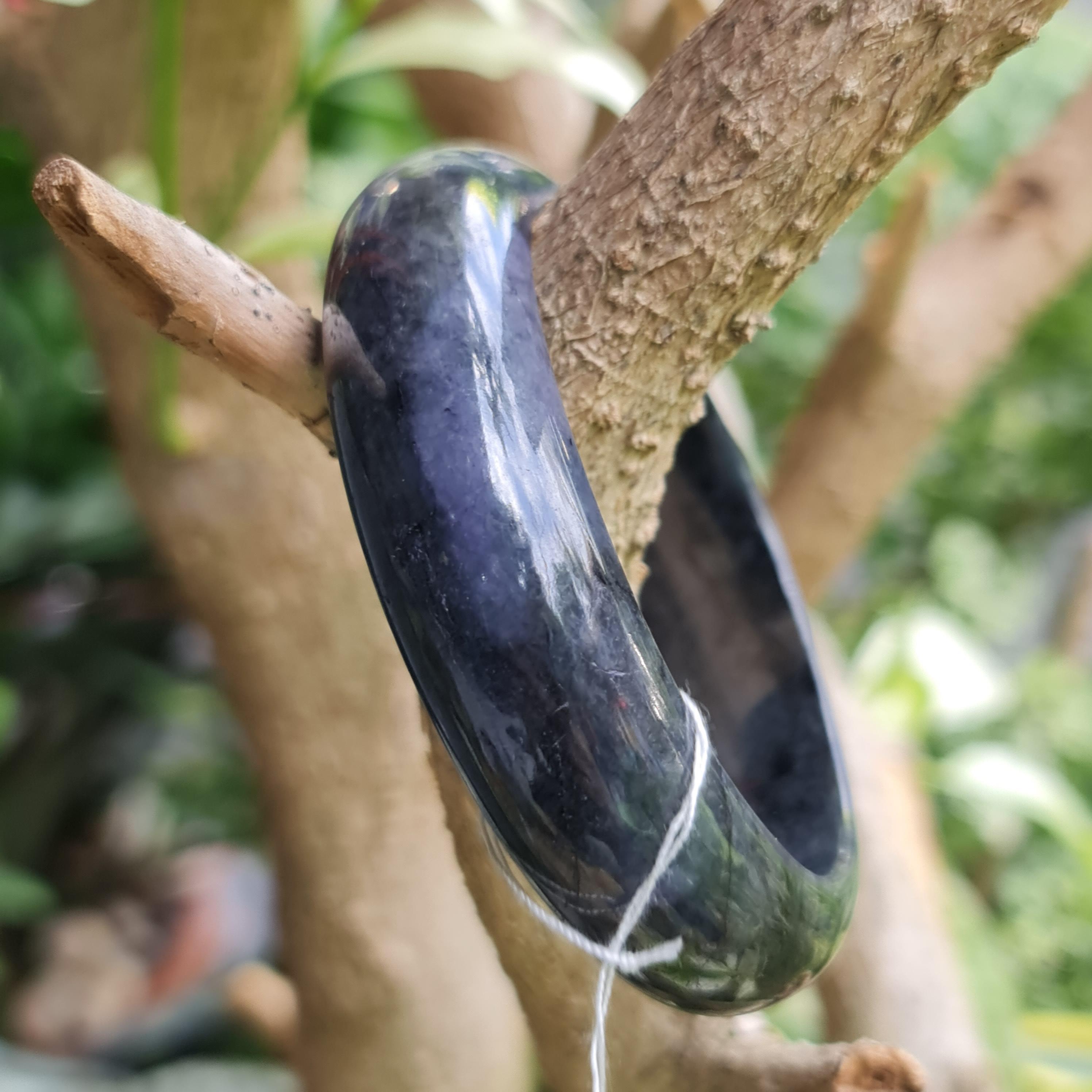 JB6804150 หยก พม่า แท้ Jade กำไลหยก 56.6 มม. (Jadeite bracelet) พม่า (Myanmar)