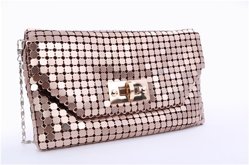 Evening Clutch กระเป๋าออกงาน ด้านในมีซิป 2ที่ เปิด-ปิดง่าย พร้อมสายโซ่สะพายยาว