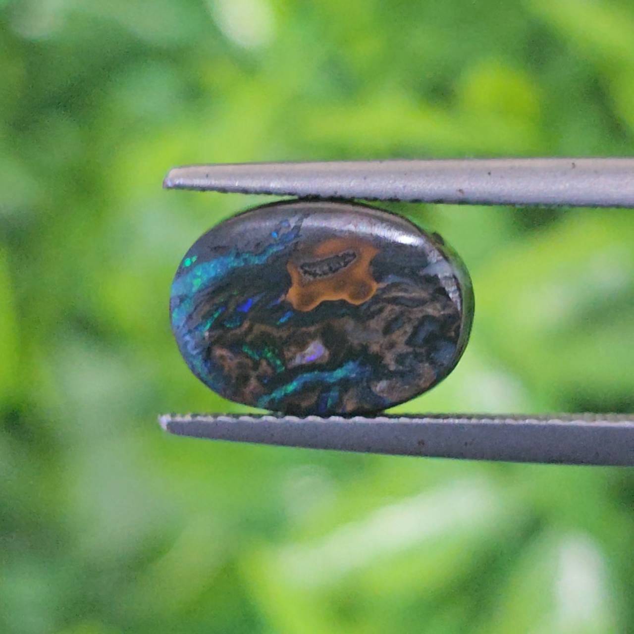 พลอย โบลเดอร์ โอปอล ออสเตรเลีย Australian Boulder Opal 3.86 กะรัต (Cts.) พลอยแท้ อัญมณีมงคลประจําวันเกิด เครื่องประดับพลอย