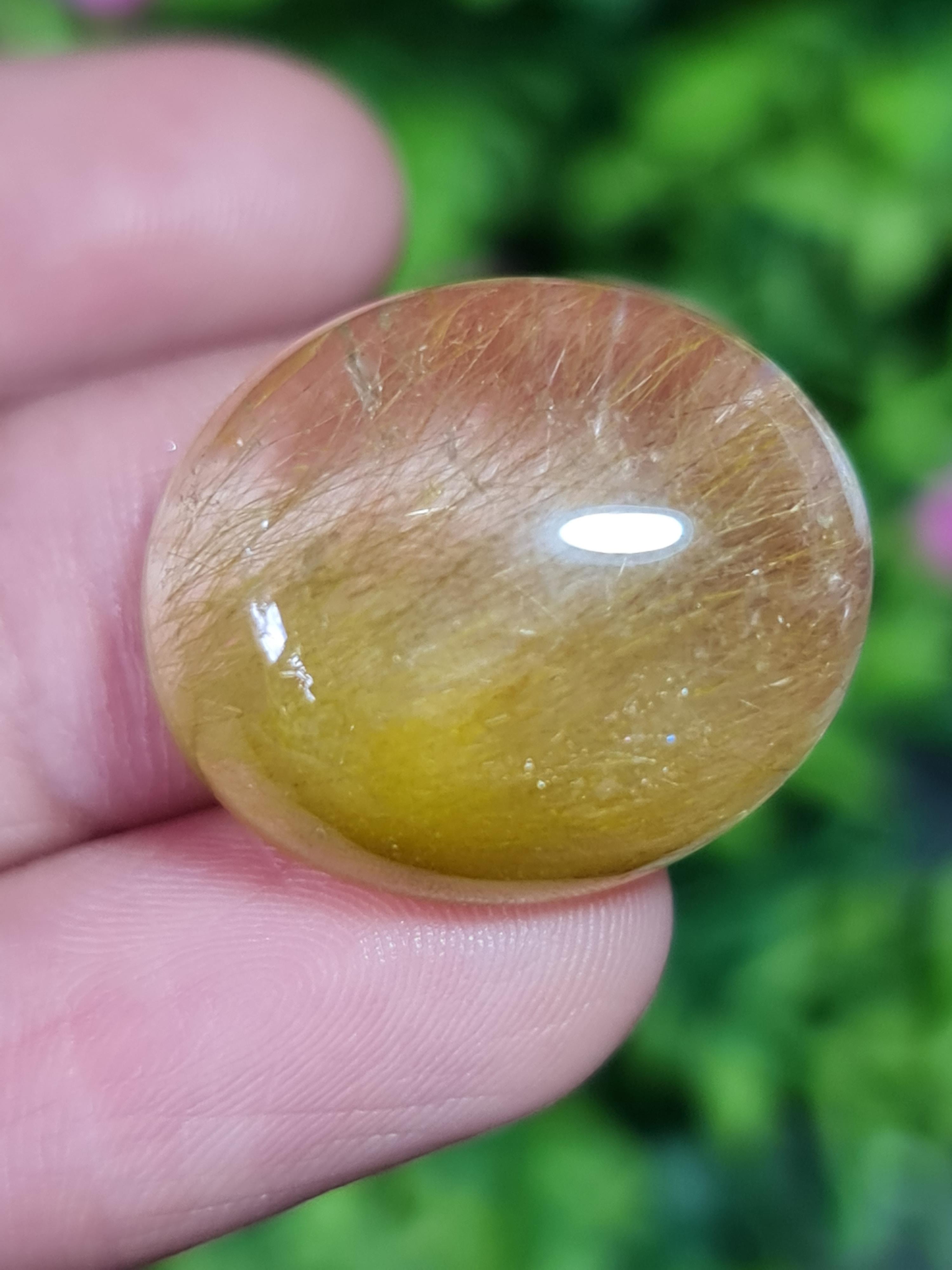 ไหมทอง ควอตซ์ Golden Rutilated Quartz 44.91 กะรัต Cts.พลอยแท้ อัญมณีมงคลประจําวันเกิด เครื่องประดับพลอย