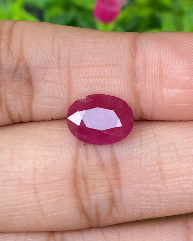 พลอย ทับทิม (Ruby Sapphire) 3.21 กะรัต (Cts.) พลอยแท้ อัญมณีมงคลประจําวันเกิด เครื่องประดับพลอย