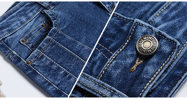 กระโปรงยีนส์แฟชั่น ทรงเอ แต่งกระเป๋าคู่ (11802X)