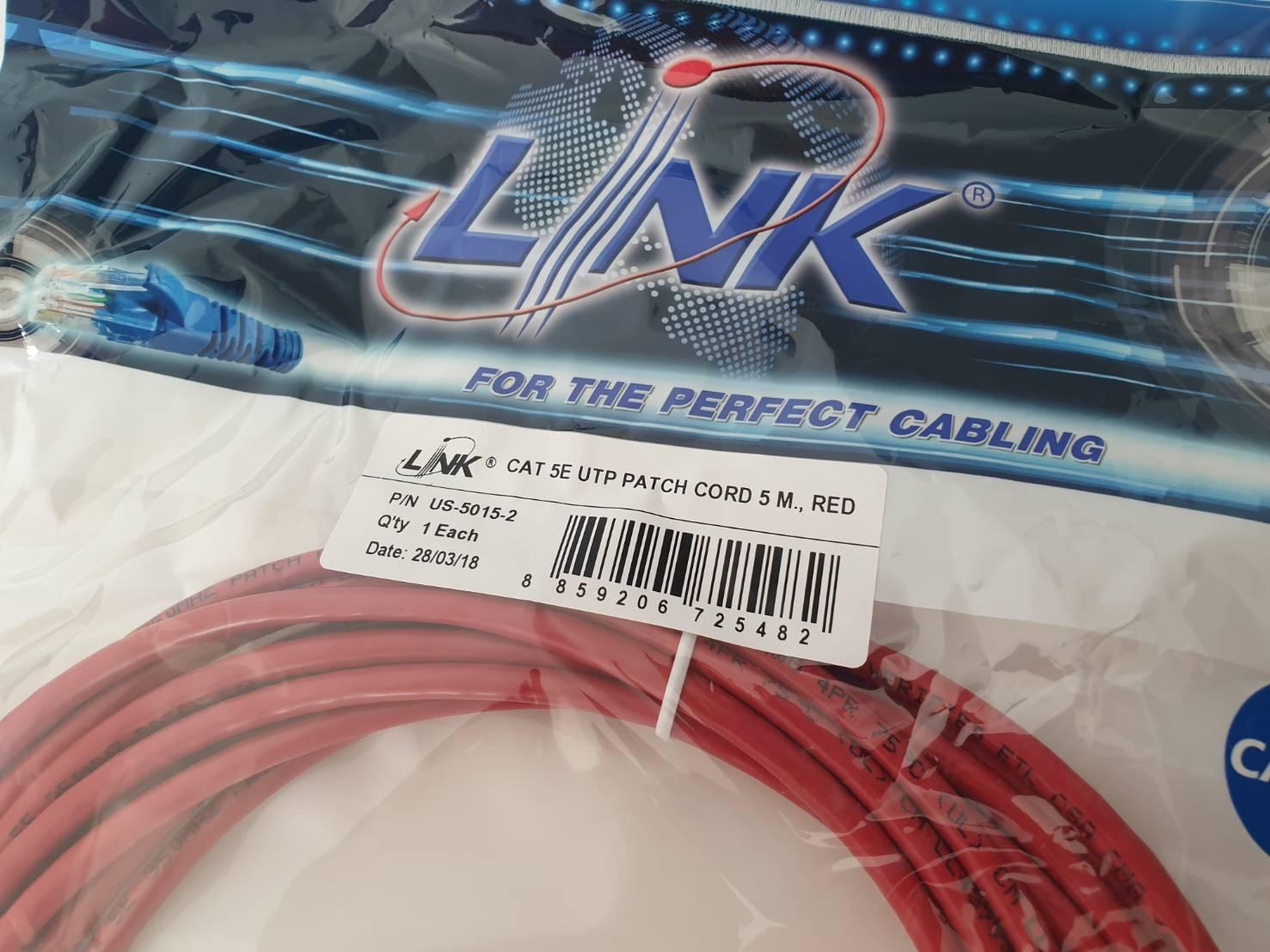 CAT 5E UTP PATCH CORD 5 M RED