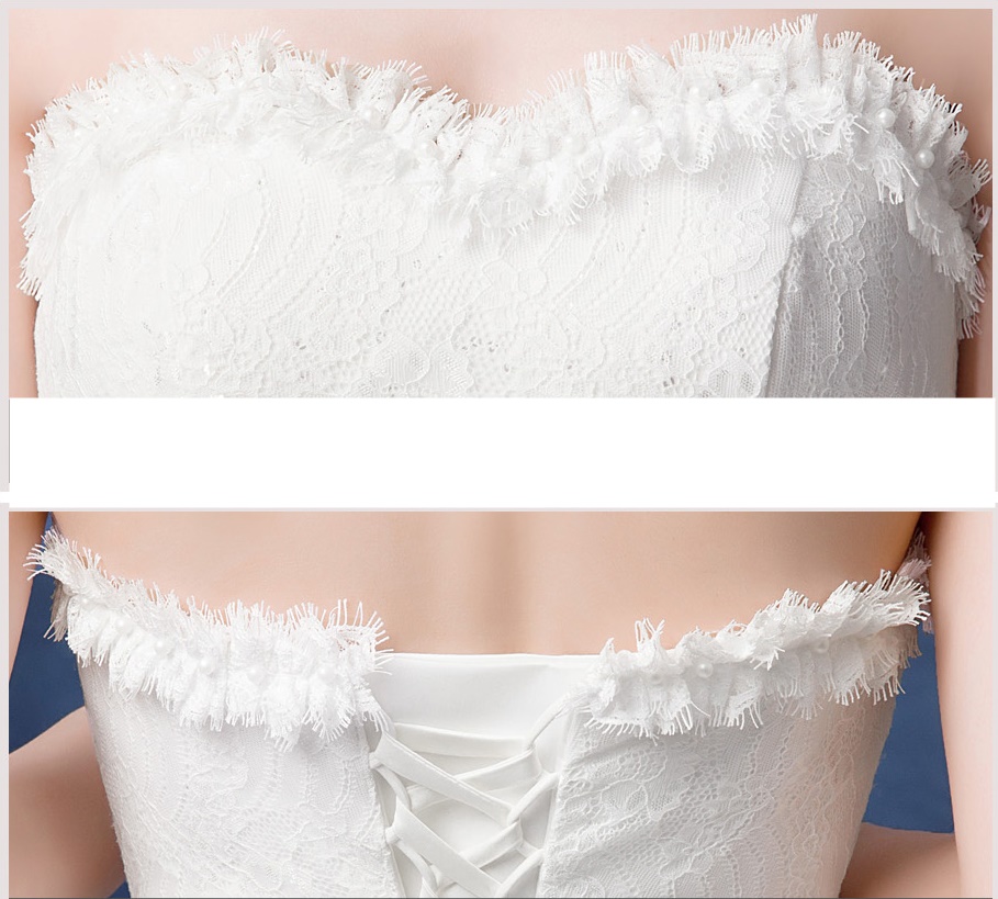 ชุดแต่งงาน เกาะอก หน้าสั้นหลังยาว