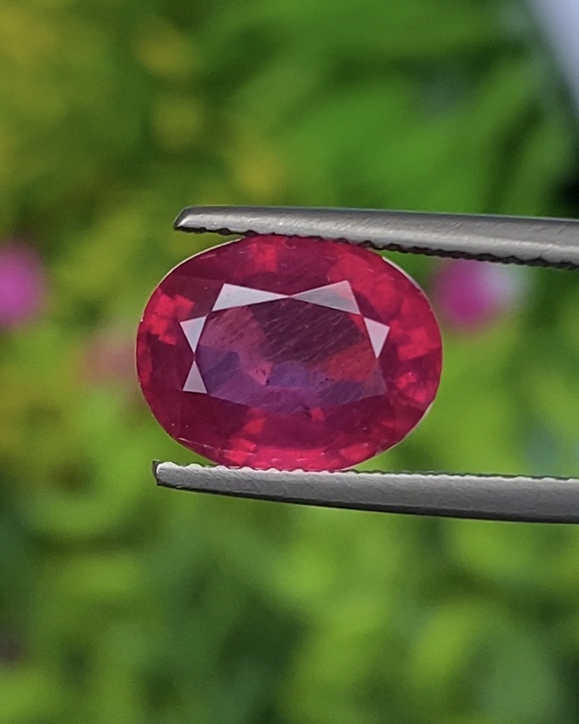 พลอย ทับทิม (Ruby Sapphire) 3.80 กะรัต (Cts.) พลอยแท้ อัญมณีมงคลประจําวันเกิด เครื่องประดับพลอย