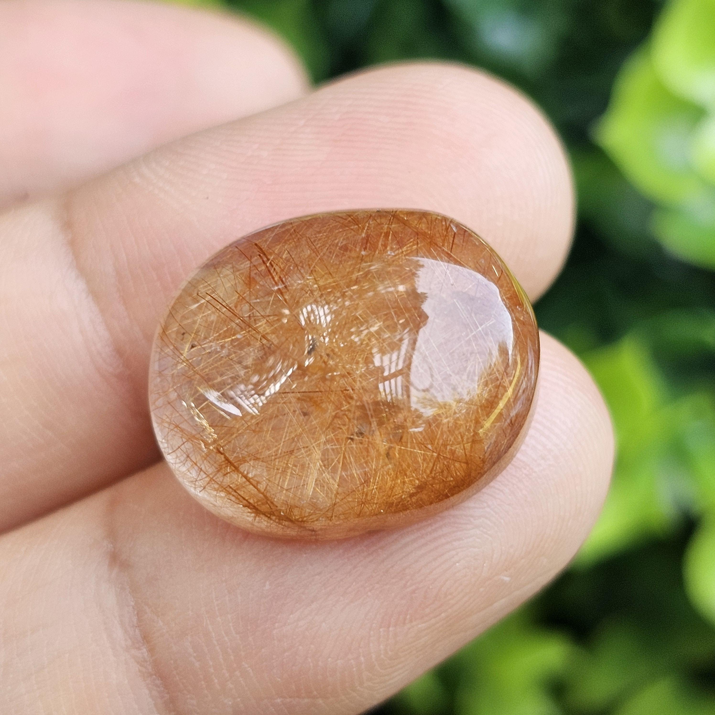 ไหมทอง ควอตซ์ Golden Rutilated Quartz 21.59 กะรัต Cts.พลอยแท้ อัญมณีมงคลประจําวันเกิด เครื่องประดับพลอย