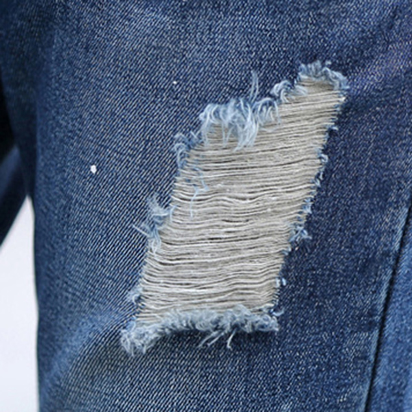 กางเกงยีนส์ขายาวแปดส่วน แต่งขาแนวเซอร์ (11458X)