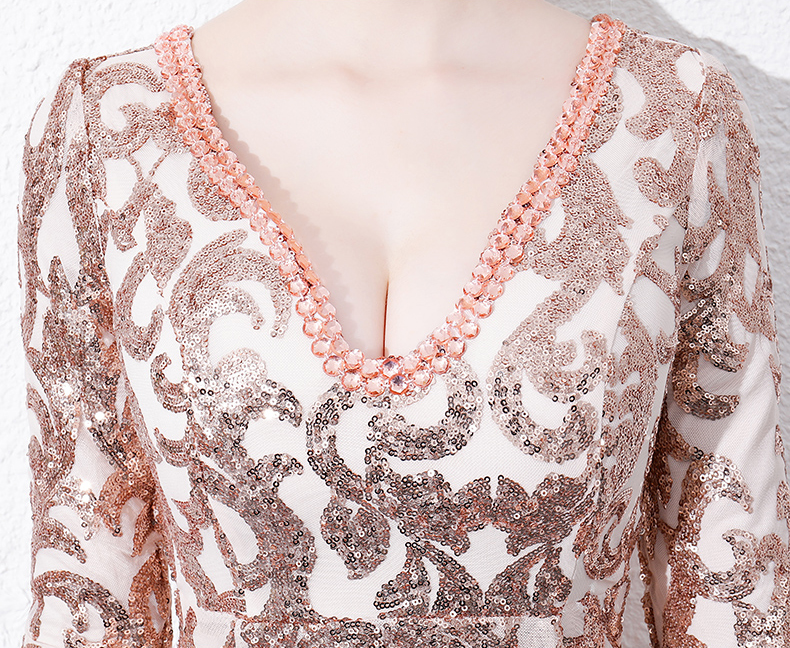 Pre-order ชุดราตรียาว ชุดออกงาน แขนกุด ทรงหางปลา ปักเลื่อมลายหรู