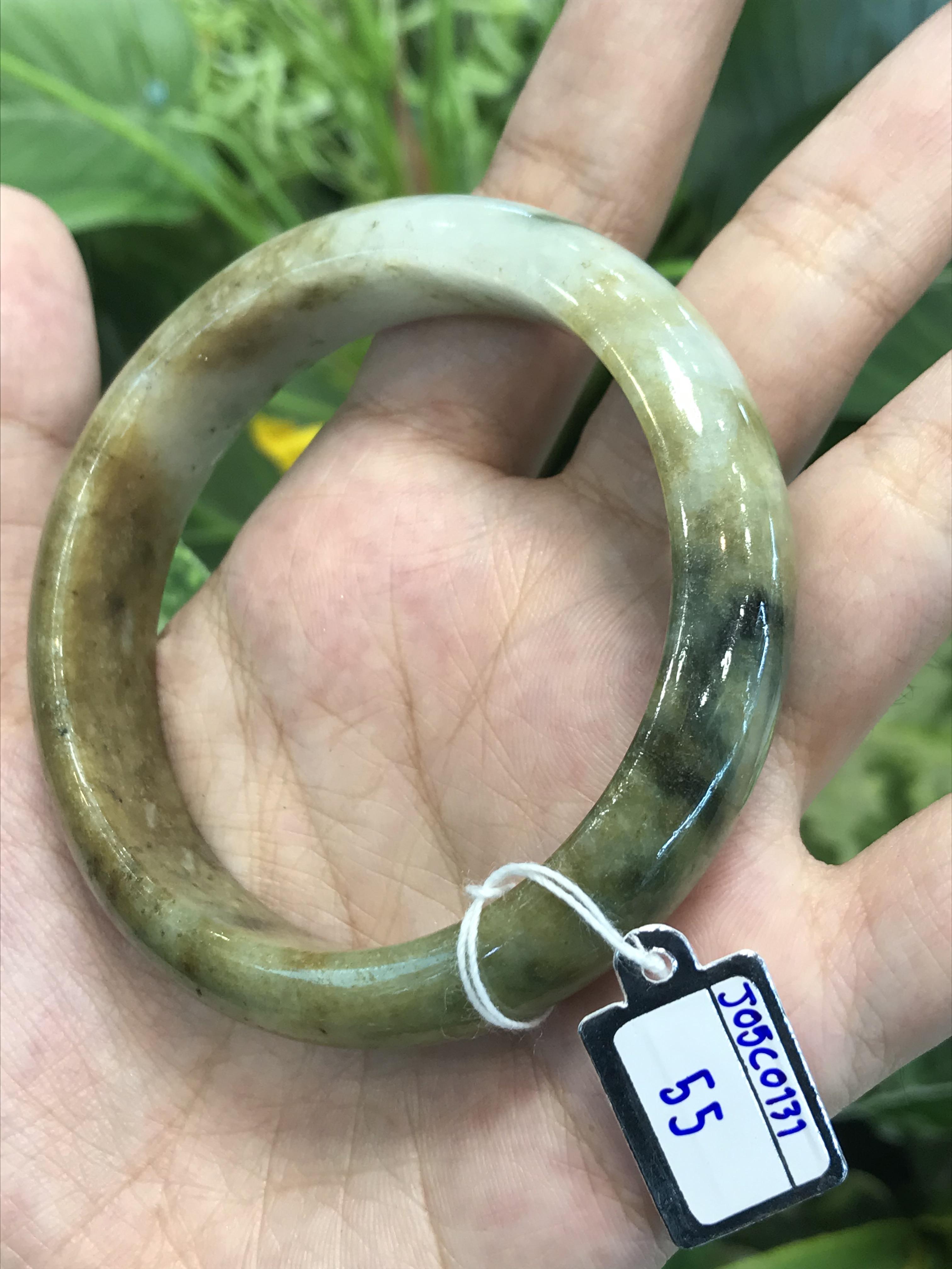 J05C0131 หยก พม่า แท้ Jade กำไลหยก 55.0 มม. (Jade bracelet) พม่า (Myanmar)