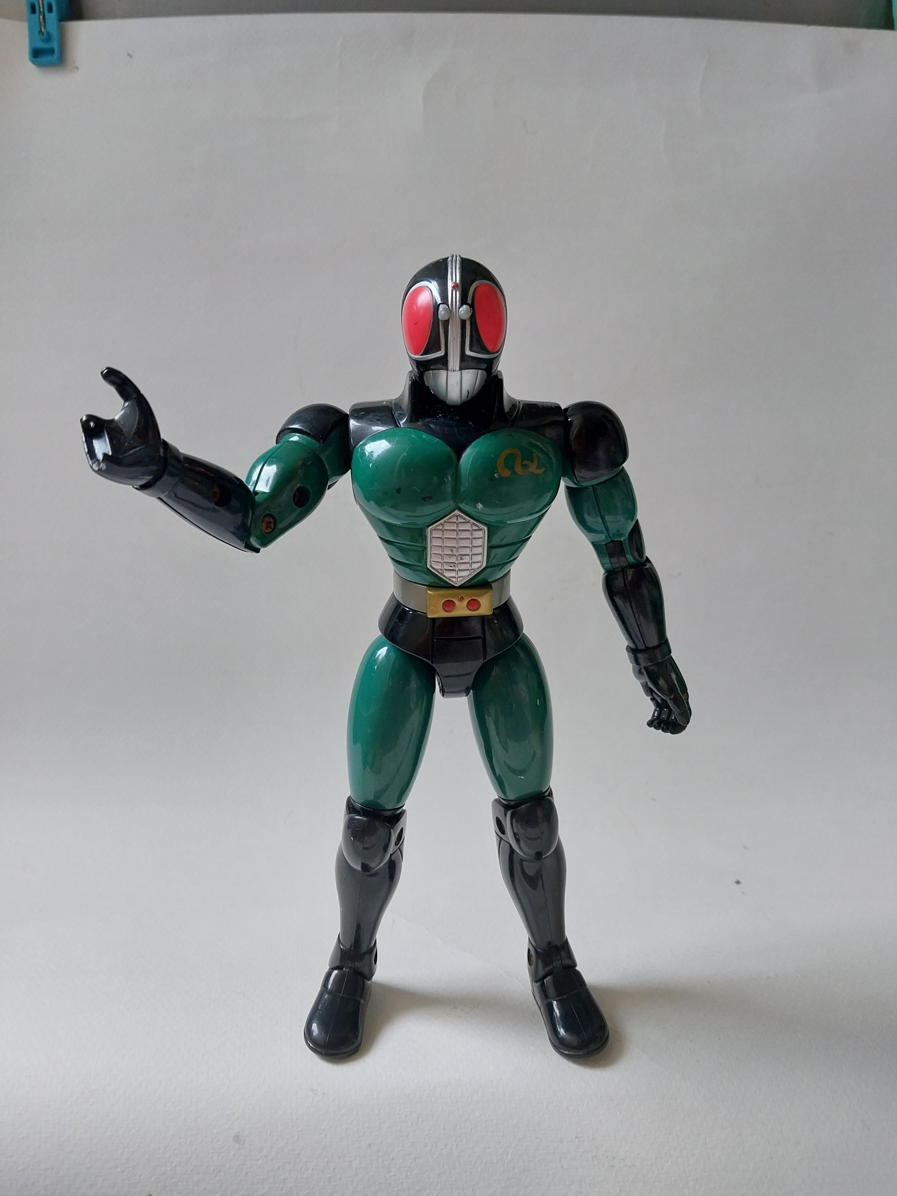 มีหลายภาพ ,**ไม่มีเขา มือชำรุด สีมีรอยบ้าง ตามภาพ มาส์คไรเดอร์แบล๊ค RX Posable Action Figure ขนาด 8 นิ้ว ข้อต่อทั้งตัว ไม่หลวม