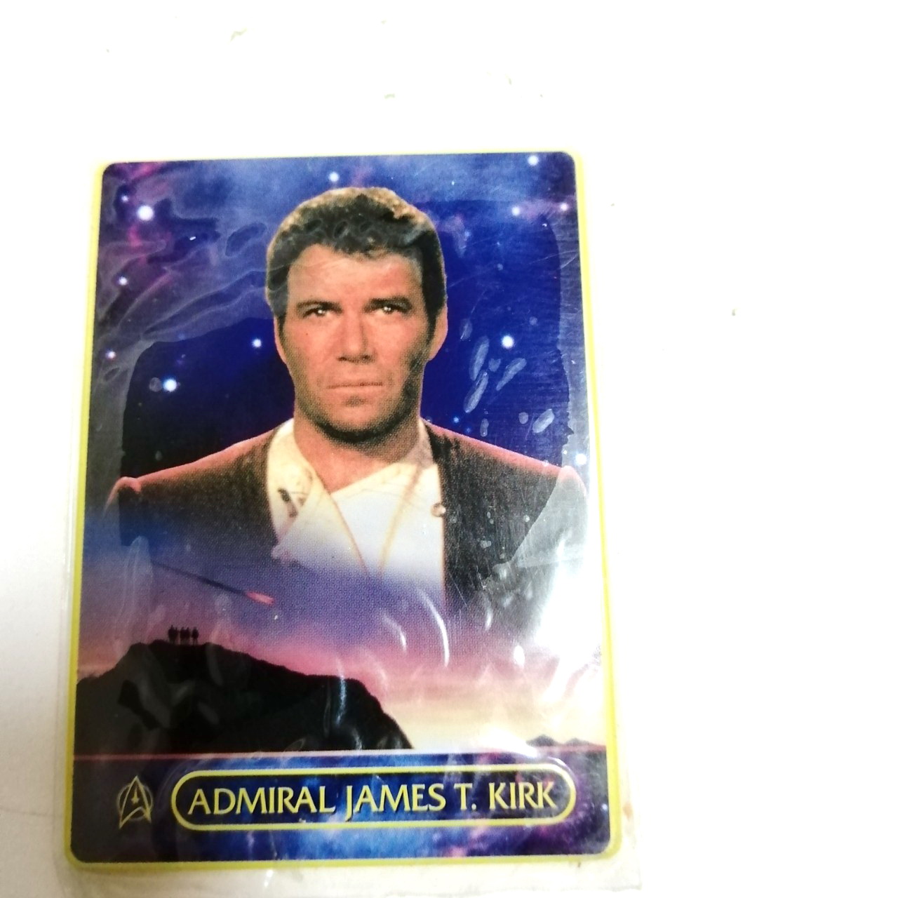 แผ่นสังกะสี รูป กัปตันเคิร์ก จากภาพยตร์สตาร์เทรค star trek จาก ชุดทีวีซีรีย์ 1968 งานเก่าหายาก สภาพดีมีพลาสติกหุ้ม ขายทั้งชุด4ใบไม่แยก