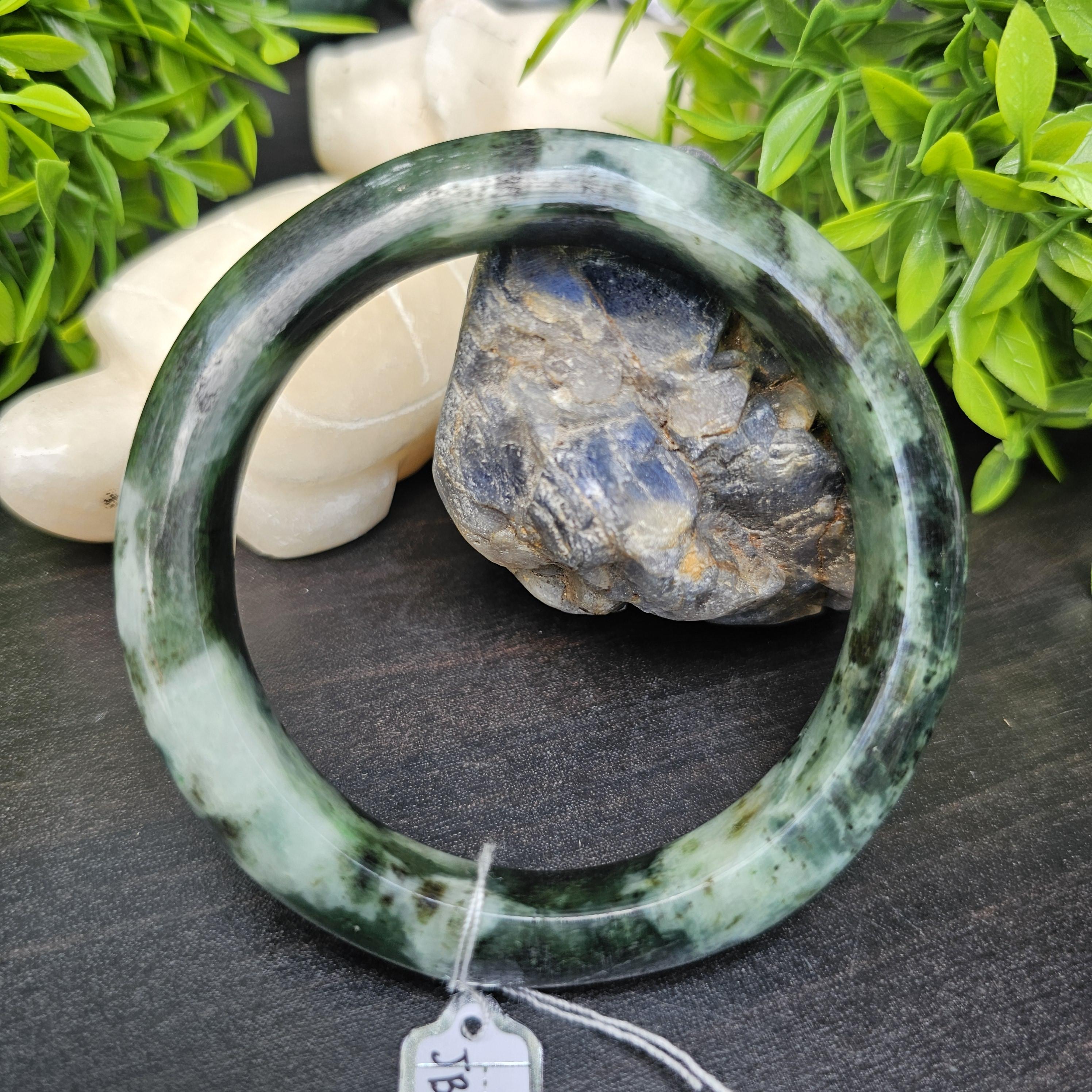 JB6804024 หยก พม่า แท้ Jade กำไลหยก 62.3 มม. (Jadeite bracelet) พม่า (Myanmar)