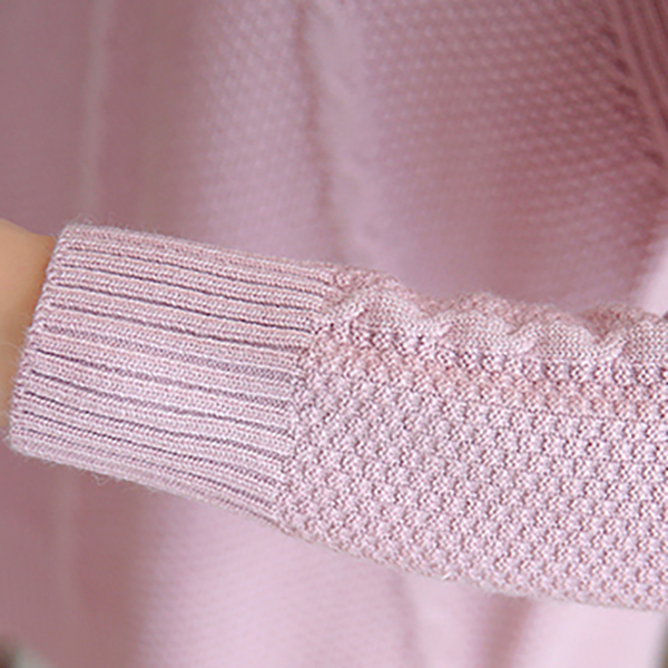 เสื้อสเวตเตอร์ไหมพรม แขนยาว ผ้านิ่มถักลาย (12085B)