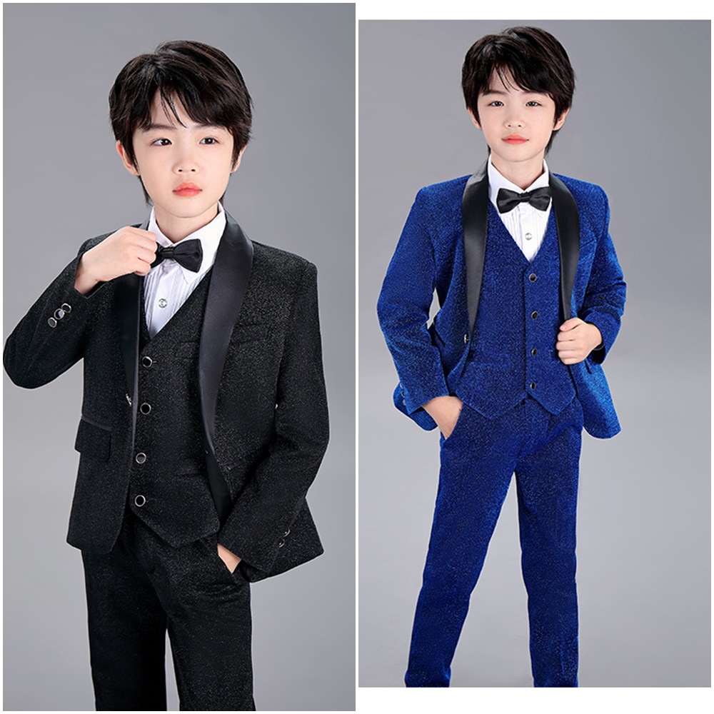เช่า ชุดสูทเด็กชาย เนื้อกลิตเตอร์ เล่นไฟ เรียบหรู