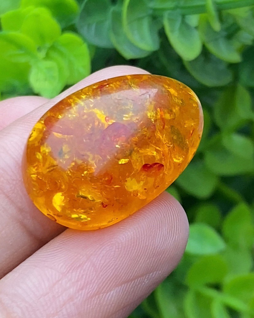 อำพัน Amber 13.23 กะรัต พลอยแท้ อัญมณีมงคลประจําวันเกิด เครื่องประดับพลอย