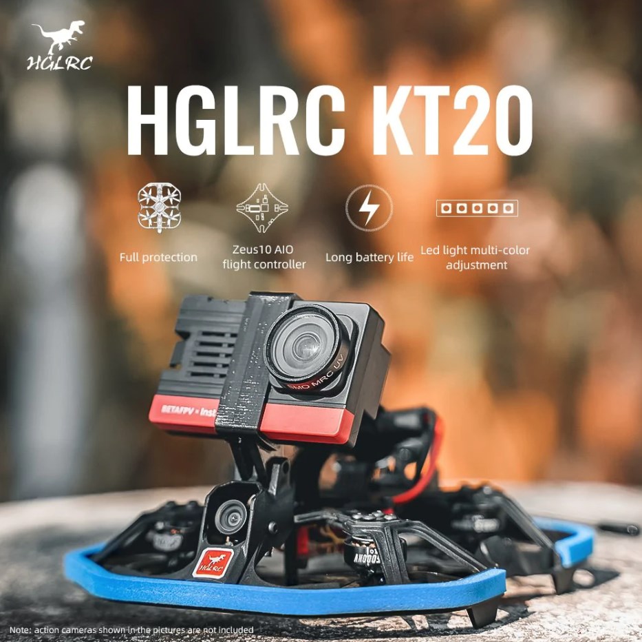 HGLRC KT20 2" FPV Racing Drone Analog Cinewhoop Zeus Nano 350mW VTX Caddx Ant Eco แบกกล้อง Insta360Go/Go2 หรือ Runcam Thumb หรือ Caddx Peanut หรือ Naked Gopro ได้ดี