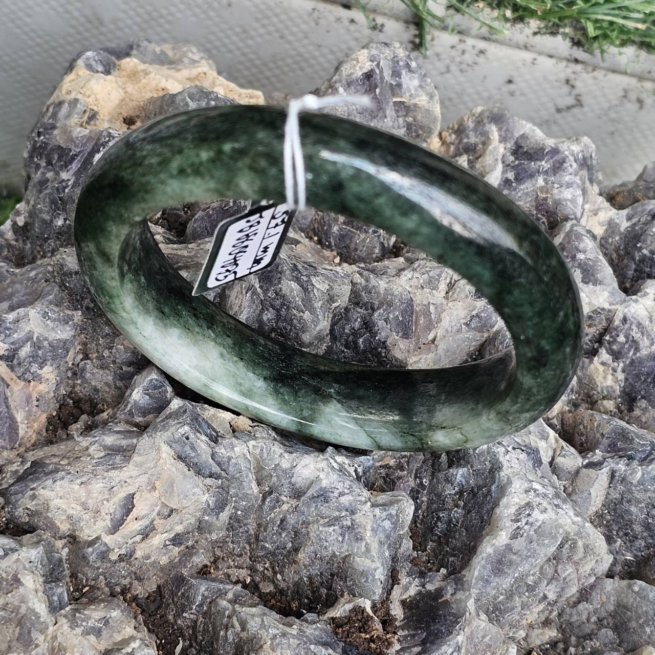 JB6804075 หยก พม่า แท้ Jade กำไลหยก 57.1 มม. (Jadeite bracelet) พม่า (Myanmar)