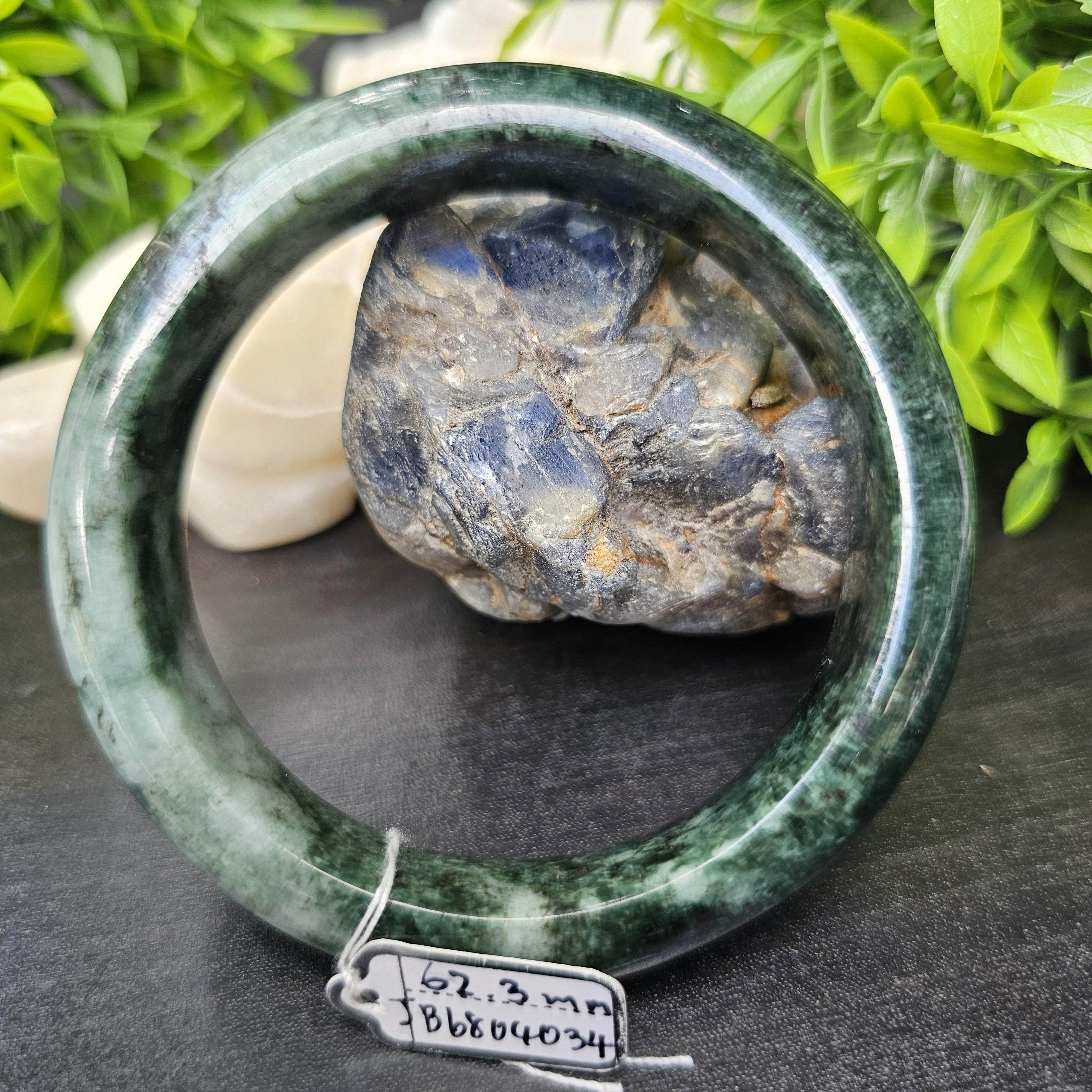 JB6804034 หยก พม่า แท้ Jade กำไลหยก 62.3 มม. (Jadeite bracelet) พม่า (Myanmar)